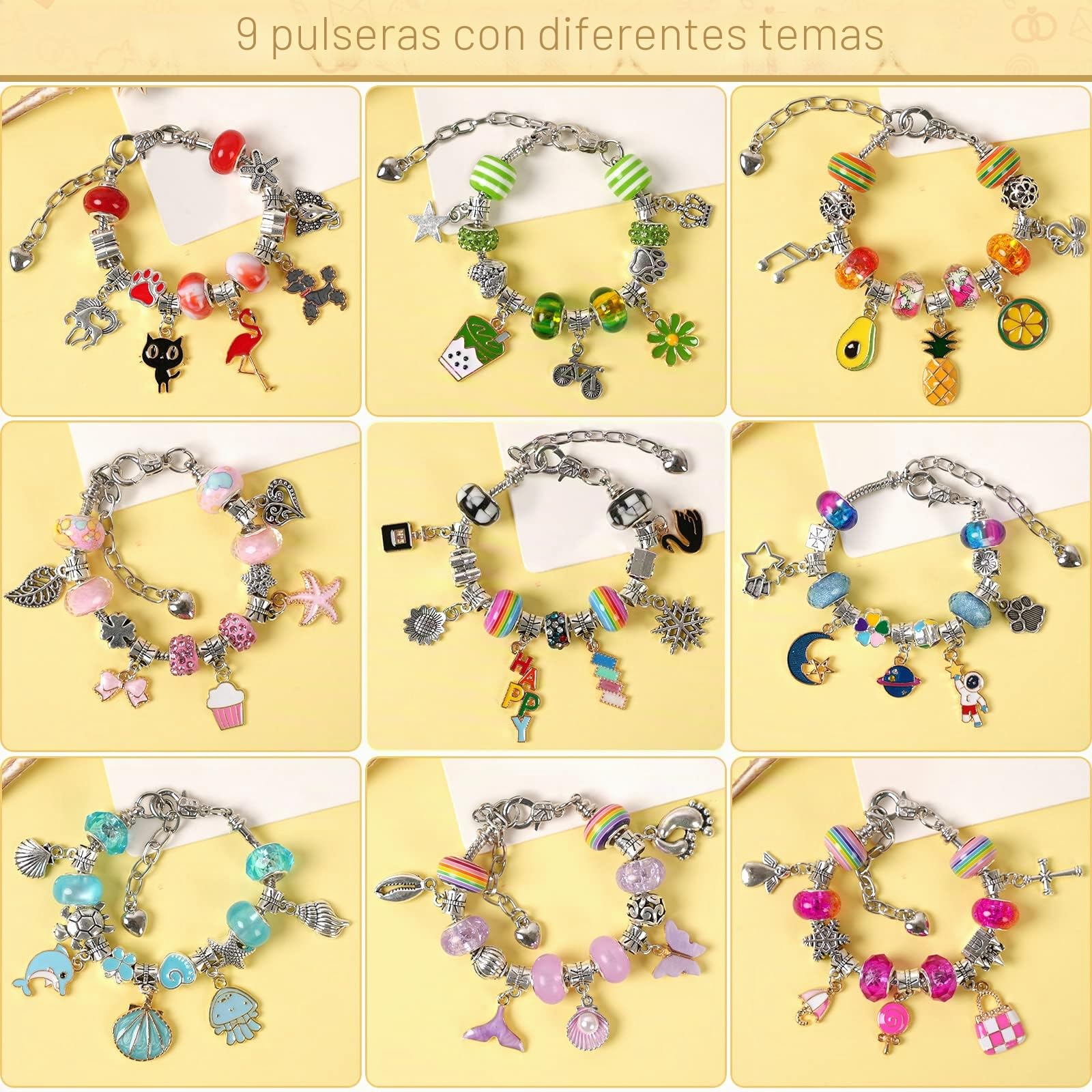 Zelova Kit para Hacer Pulseras Niñas, 150pcs Kit fabricación Joyas niñas, Juego para niña, Kits para hacer bisutería, Regalo Año Nuevo Cumpleaños Navidad para Niñas de 5-12 Años