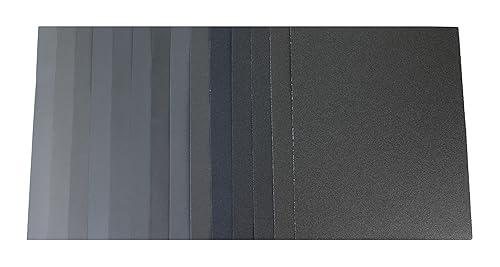 Hojas de papel de lija de carburo de silicio - galvanizado húmedoseco - 9" x 11" - Grano 400 - (25 unidades)