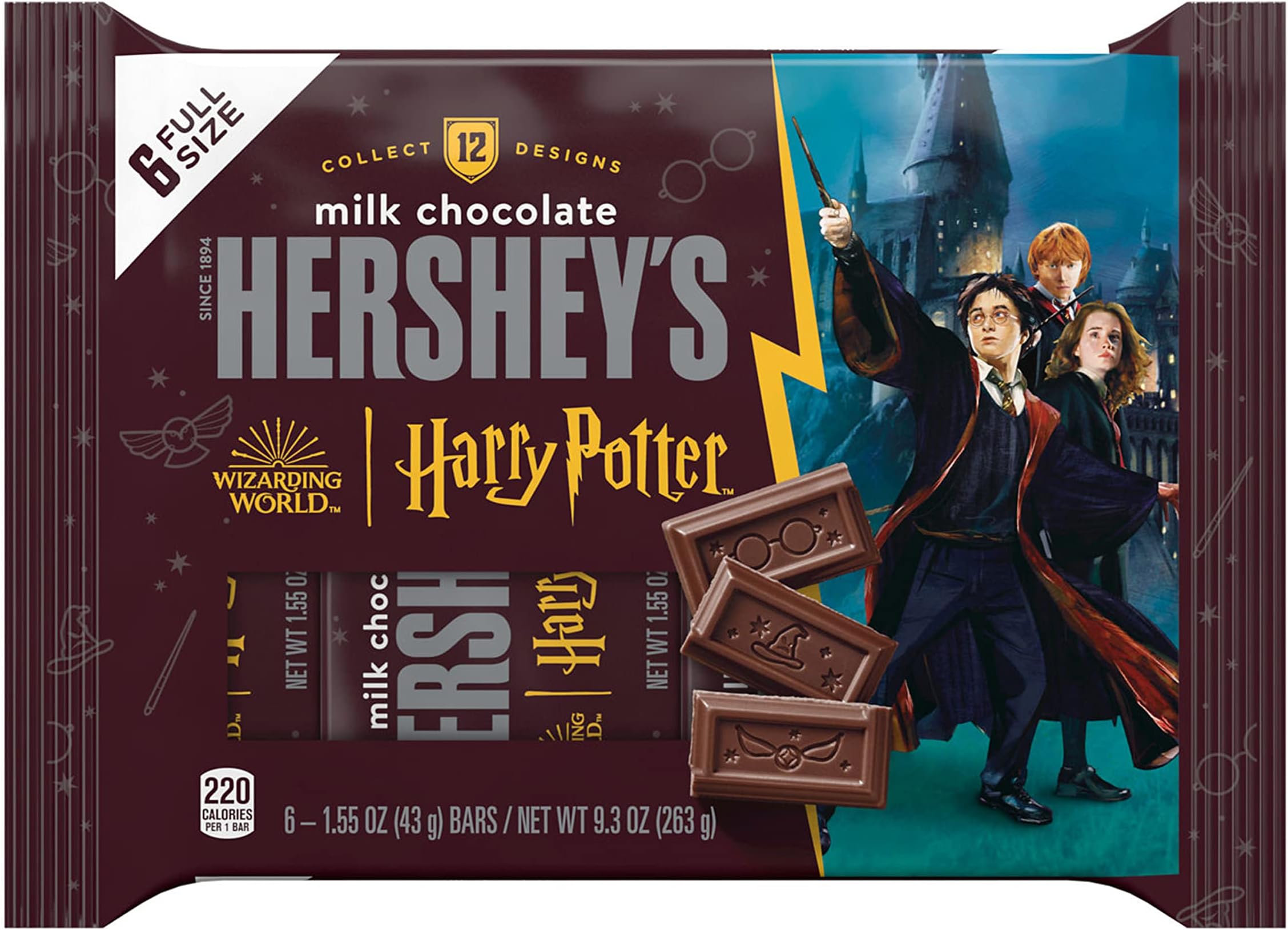 Milk Chocolate Harry Potter, Halloween Candy Bars, 1.55 Oz (6 Count)