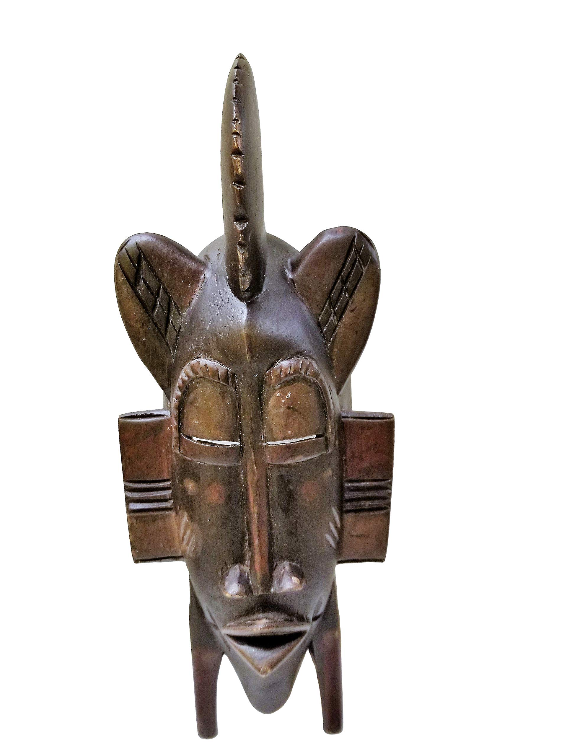 West African Vintage Tribal Ivory Coast Senufo Passport Kalao Mask L09cm x W06cm x H23cm