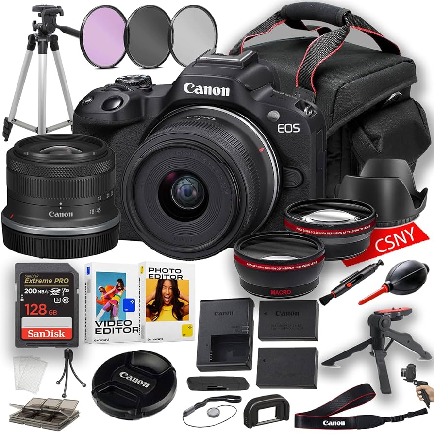 【美品】Canon EOS R50 18-45mm＋sigmaレンズ付 Canon EOS R50 Mirrorless Camera with 18-45mm and 55-210mm