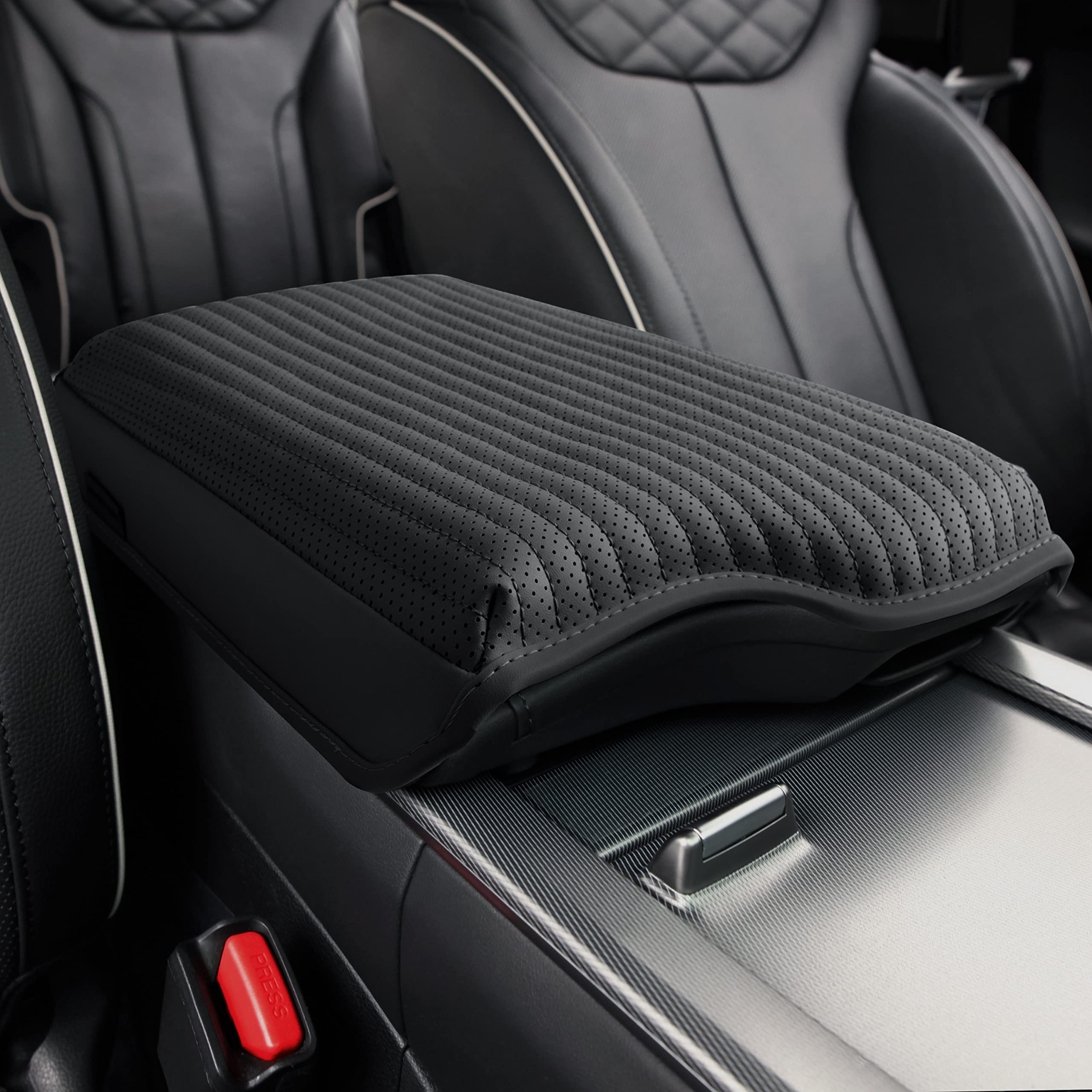 KMMOTORS Palisade (2023 Facelift Design Black) pokrowiec na konsolę środkową, poduszka na podłokietnik, akcesoria palisadowe