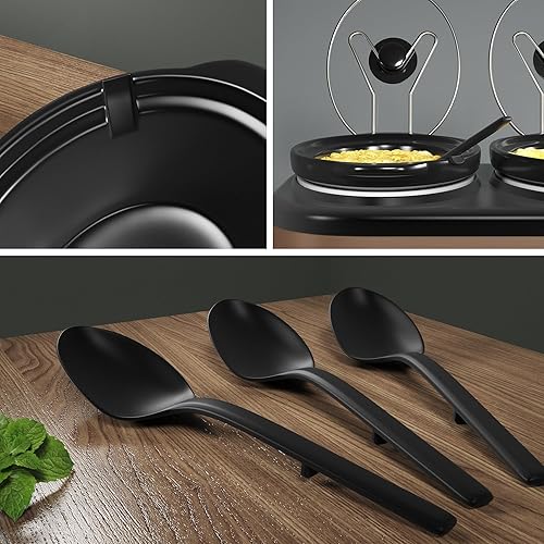 Miniatura 6 de Sunvivi Olla de cocción lenta triple color negro y cobrizo, olla de cocción lenta para salsas, calentadores de alimentos, servidor de bufé, plateado