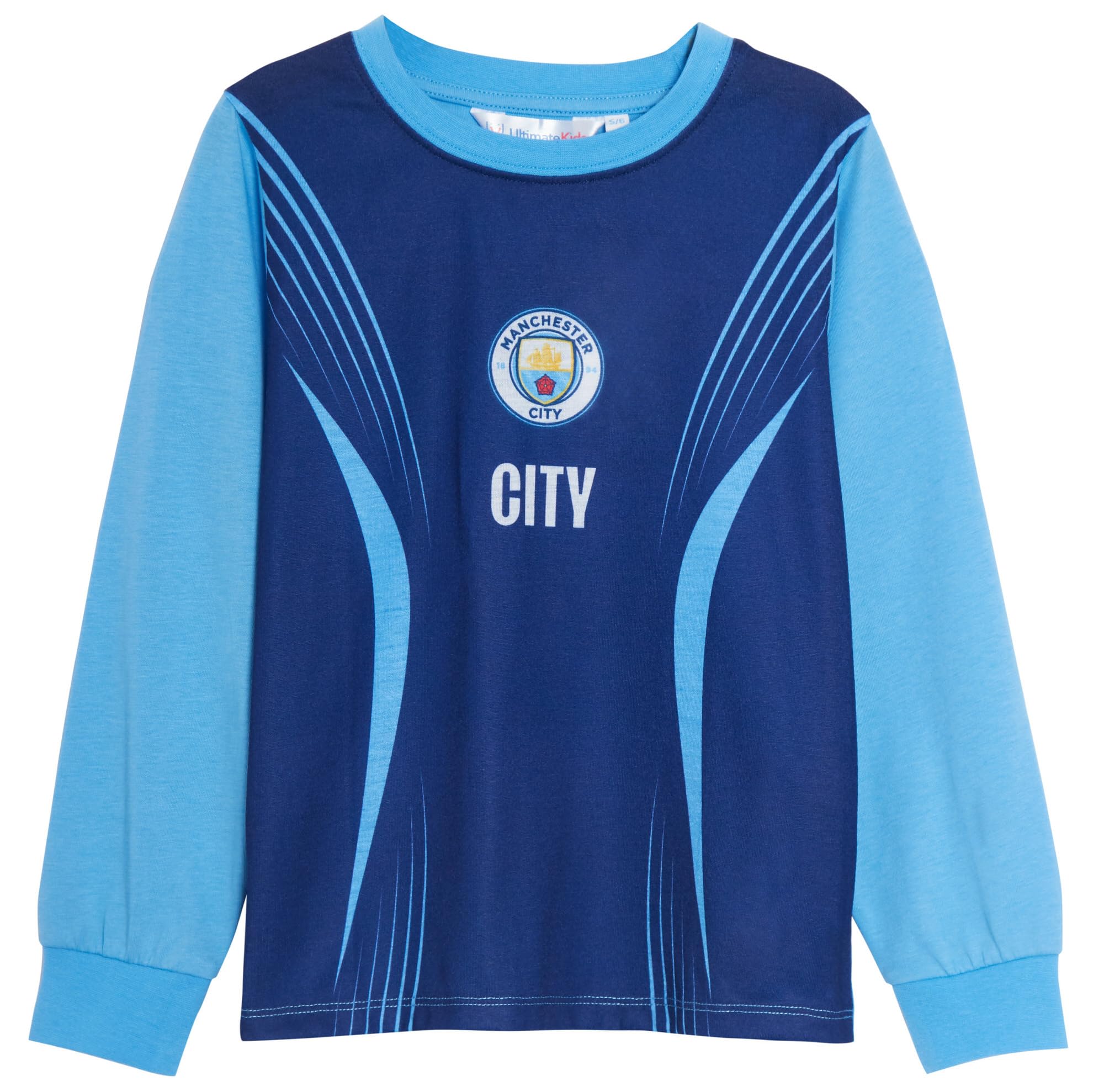 MANCHESTER CITY Pijama para niños + bata con capucha de 3 piezas, bata de fútbol + conjunto de pijama