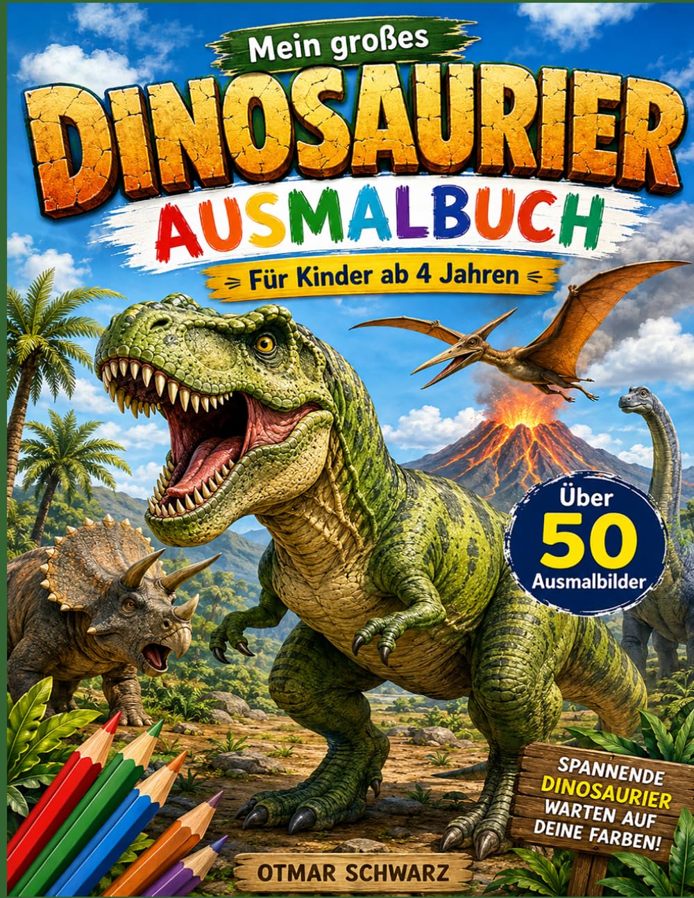 Mein großes Dinosaurier Ausmalbuch: Spannende Dinosaurier warten auf Deine Farben (Ausmalbücher)