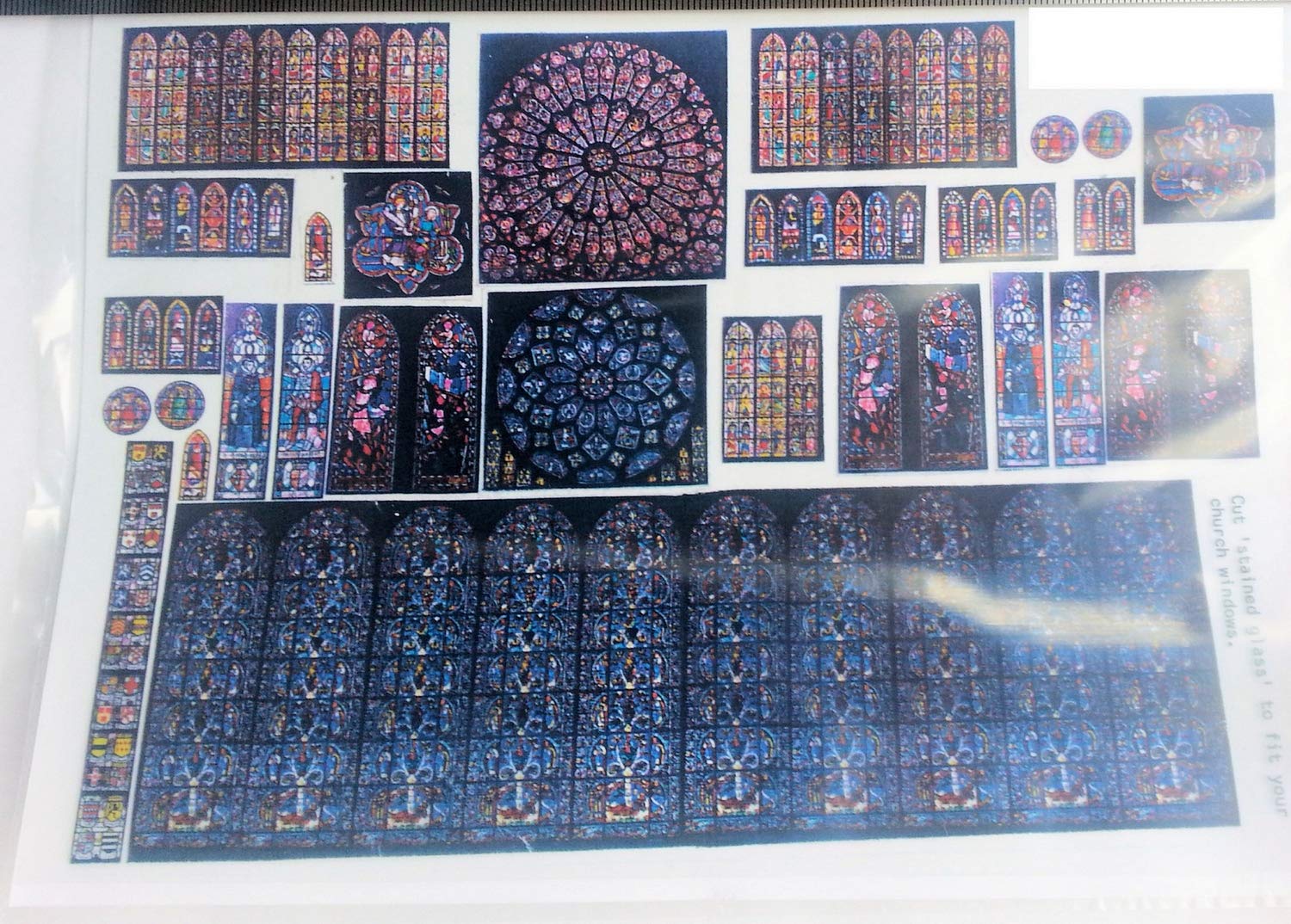 Langley Models Stained Glass Film for Church windows Full Colour OO Scale F132a