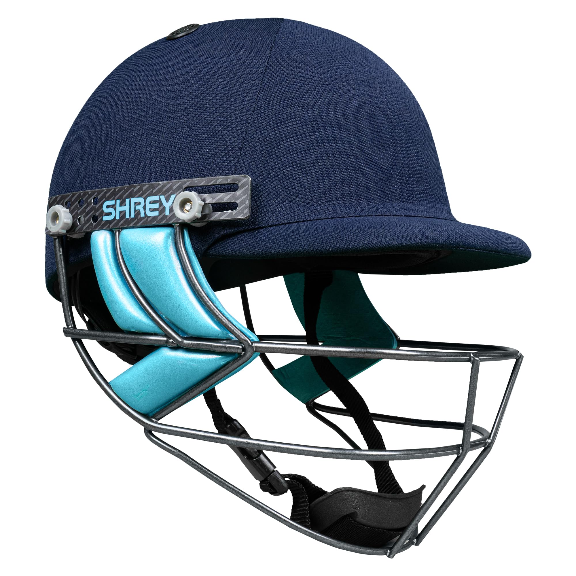 Shrey Prime Steel Cricket Helmet with Mild Steel Visor|Rotary Adjustment System|EVA Foam Padding| Better Visibility|Comfortable Fit|Ventilation System with Air Vents (Navy - M)-image-1