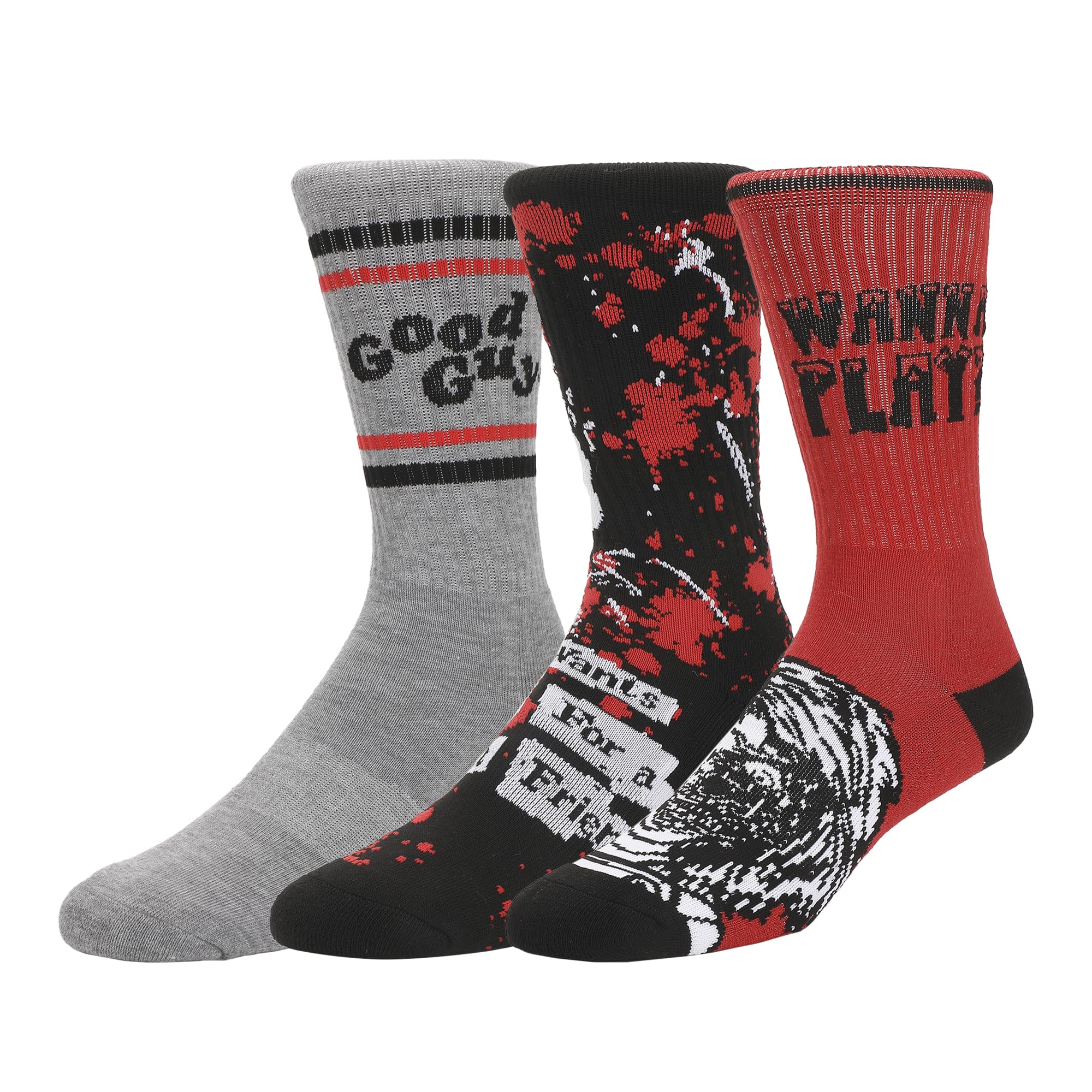 Bioworld Chucky Good Guys Mens Athletic Crew 3 Pack