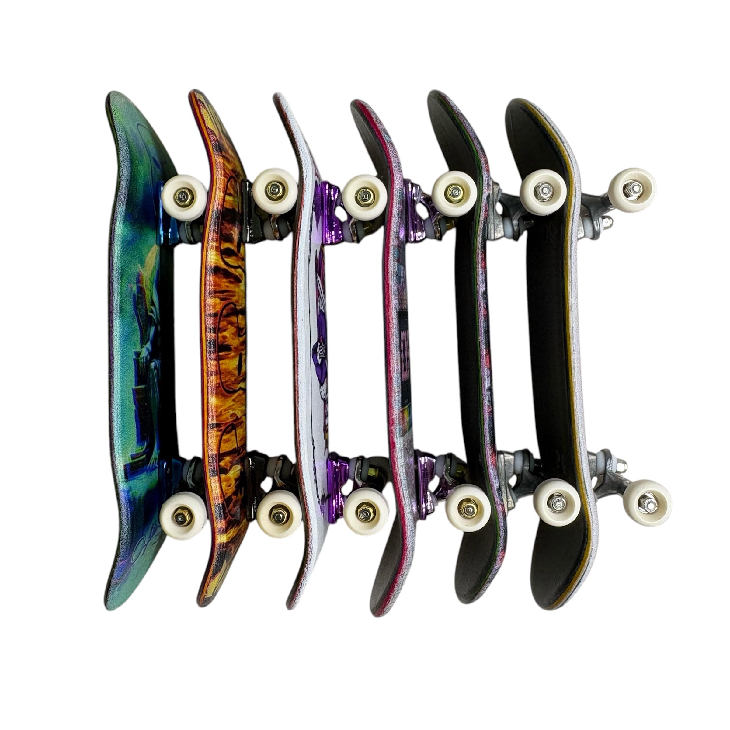 LEEFAI Juego completo de diapasón Pro de 34 mm, 34 x 96 mm, cubierta de madera de arce, 4.0 mini camiones de patineta de dedo, ruedas de rodamiento de uretano Op3ra V3-Undead Jack