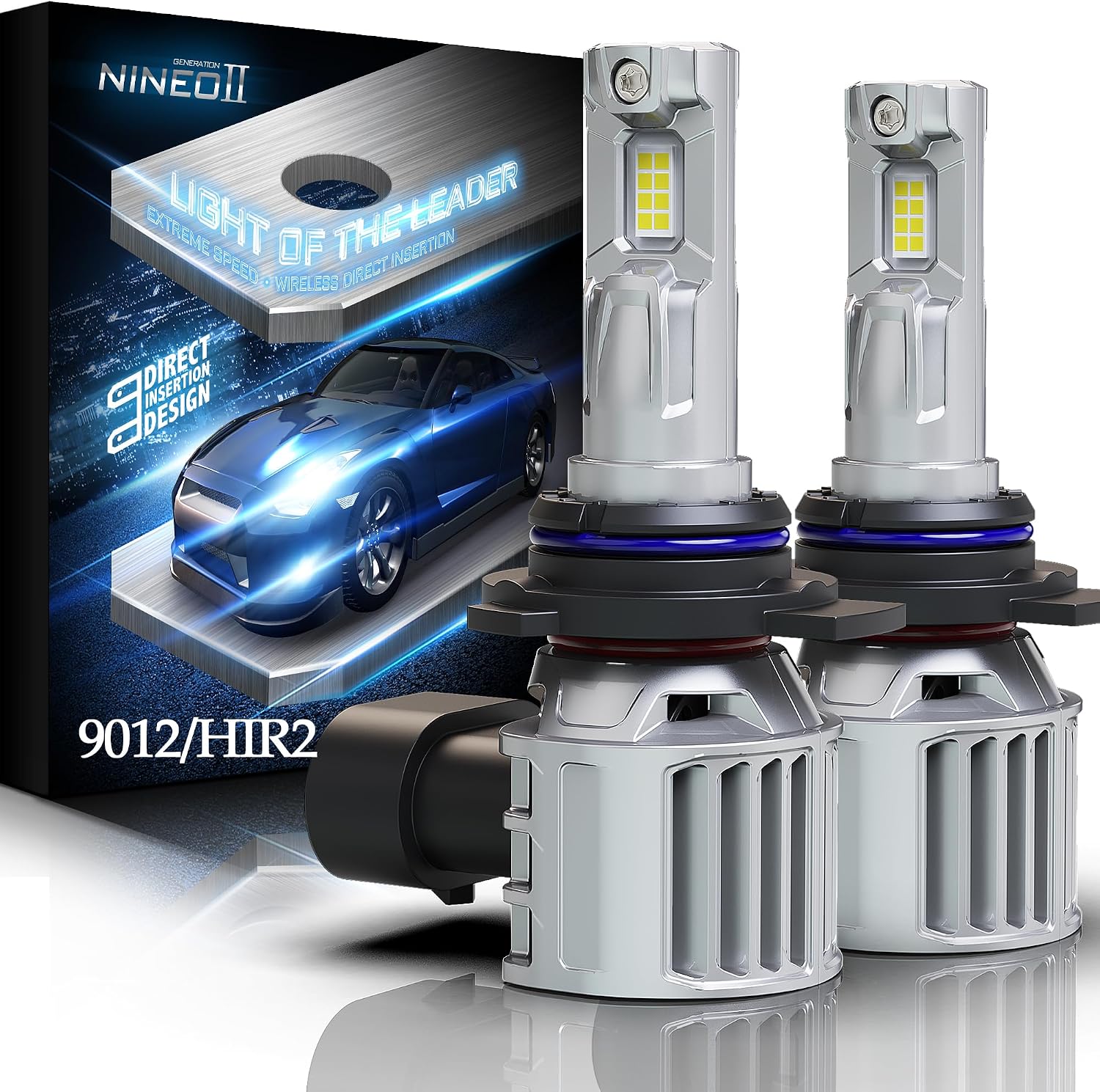 NINEO 900-5 900-6 Light Bulbs 600% 6500K Wireless Fog Lamp,Pack Of 4