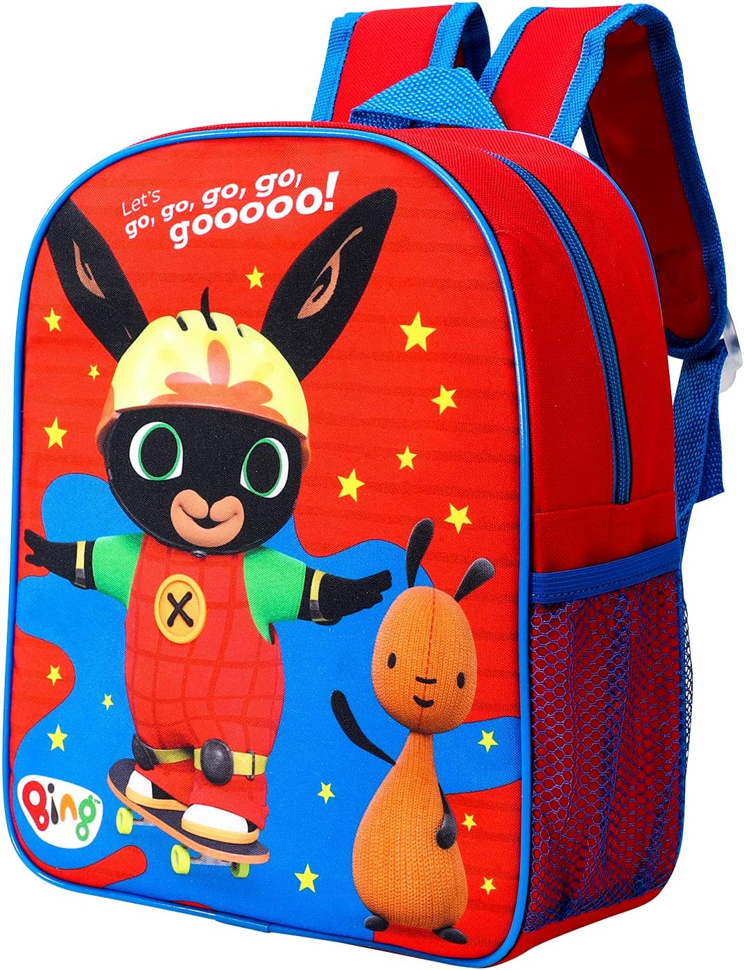 Zaino da viaggio scolastico per bambini Fancy Bing con tasca laterale in rete, multicolore, 24,5 cm (altezza), 29 cm (larghezza), 10 cm (profondità), multicolore
