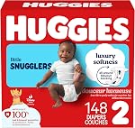 HUGGIES Little Snugglers Couches pour bébés, taille 2 (12-18 Lb), Mega Colossal Packs (Paquetage May Vary), 148 Nombre