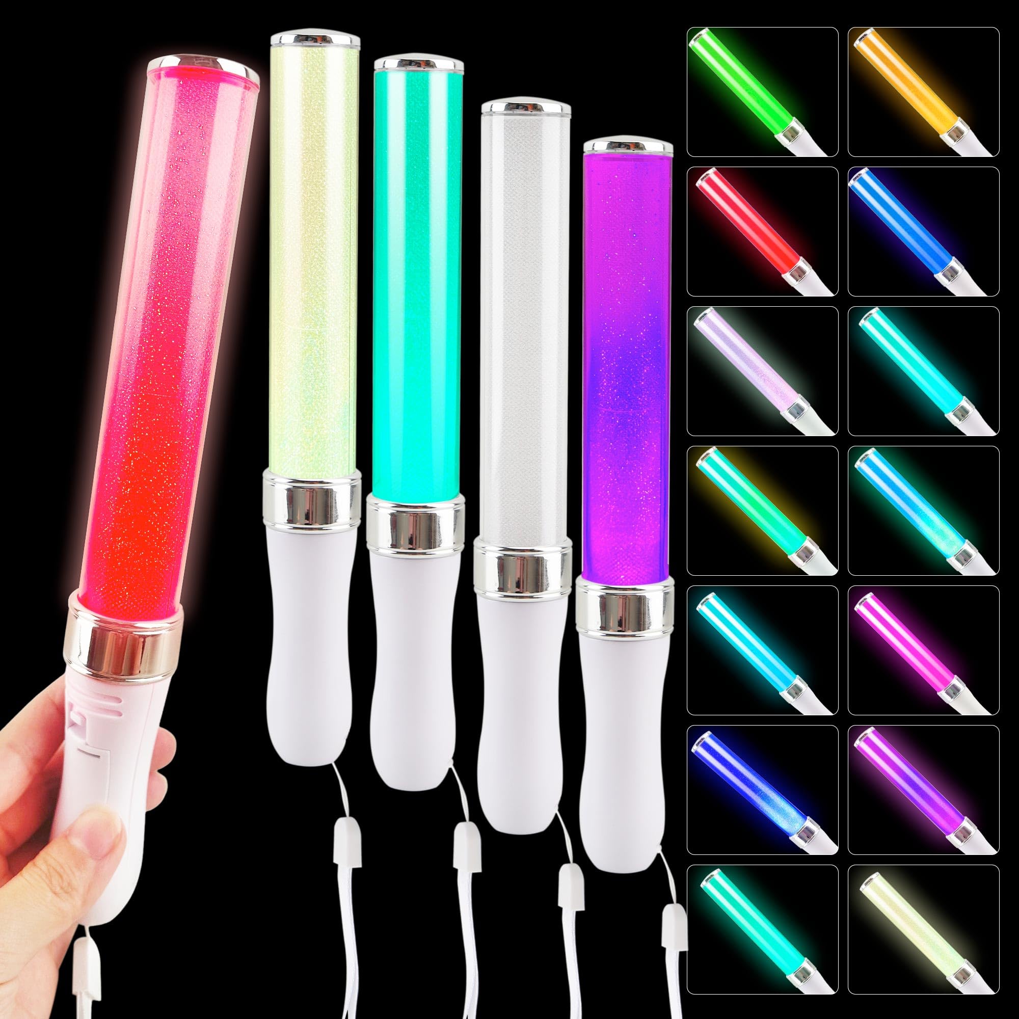 Amazon.com: Swakuta 5 Pack LED Light Sticks 15 Colors Change Glow