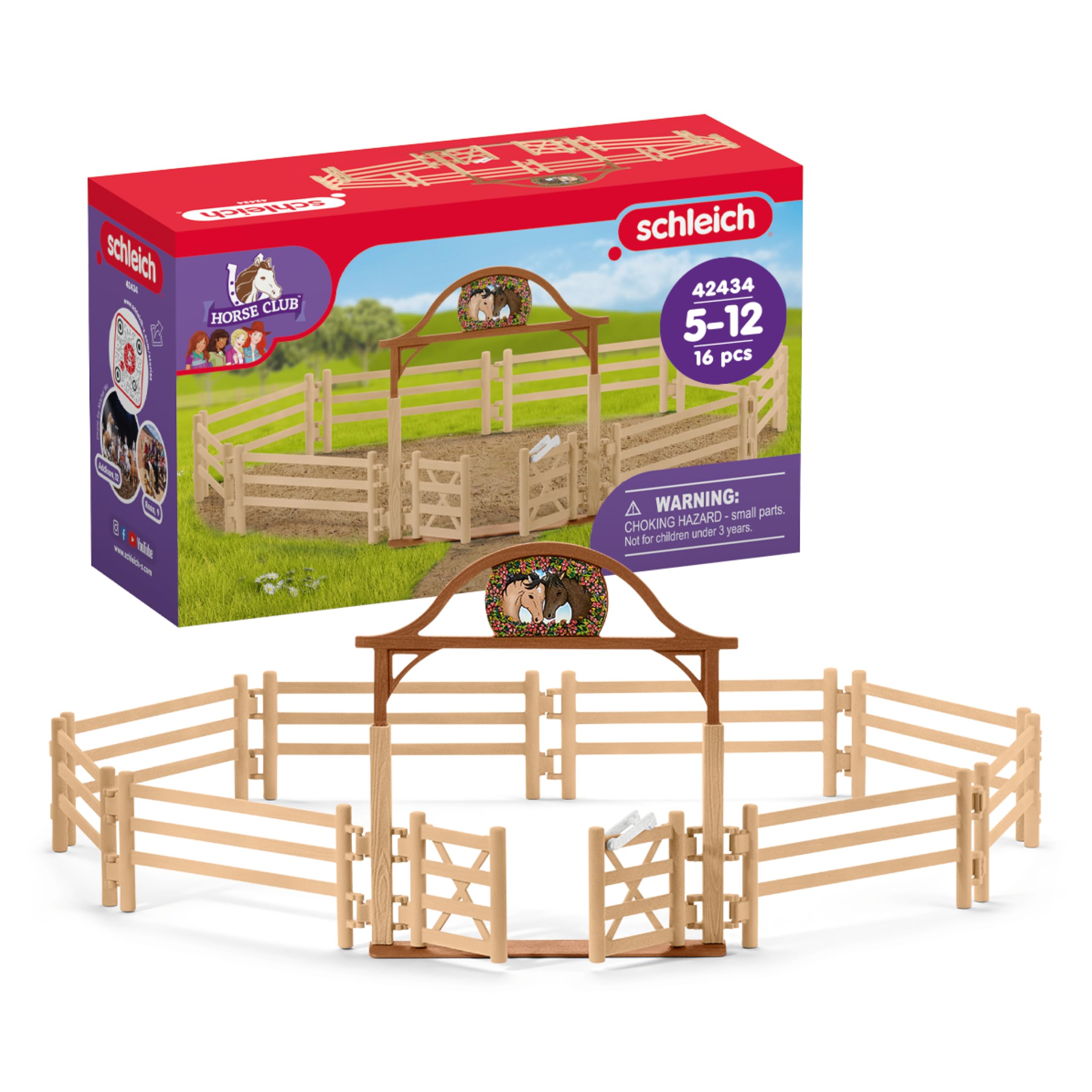 Schleich Horse Club | Pferdekoppel mit Eingangstor 42434 | 16 Teile