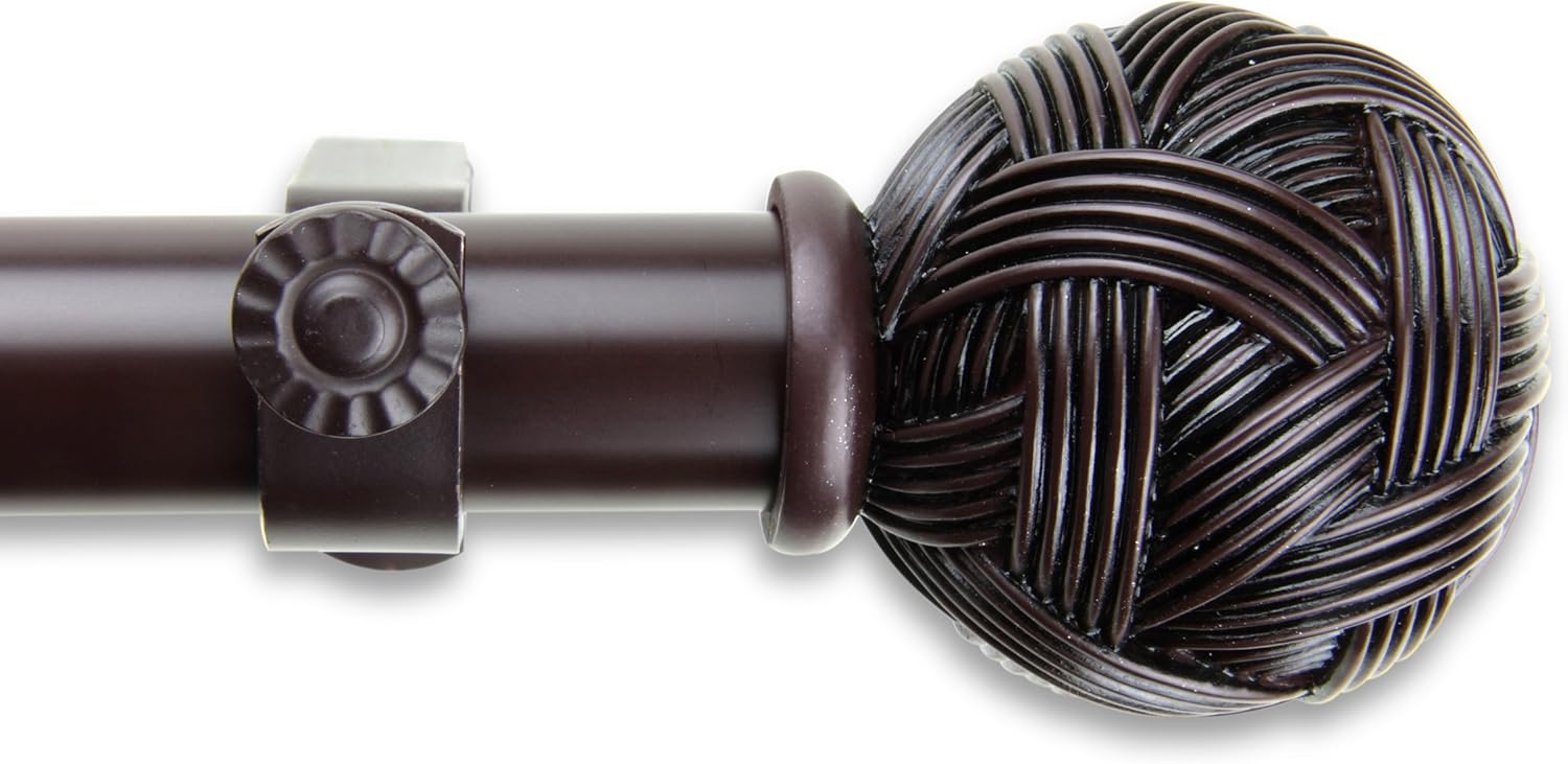 A&F Rod Décor - Peyton Curtain Rod 1 inch Diameter, 48-84 inch - Mahogany