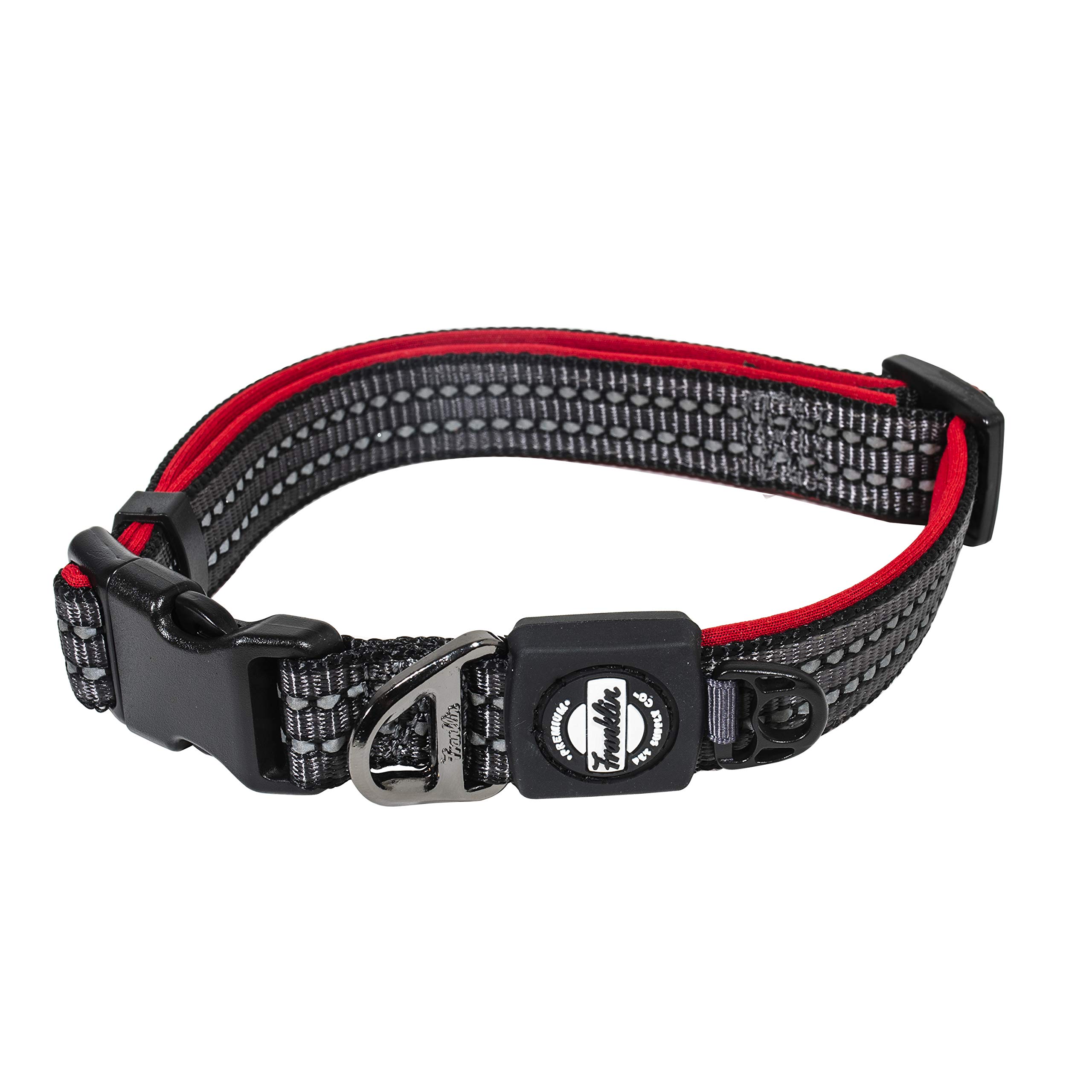 Franklin Pet Supply Co - Nylon Dog Collar - Reflective Comfort - Fit - Neoprene - Adjustable- Small-