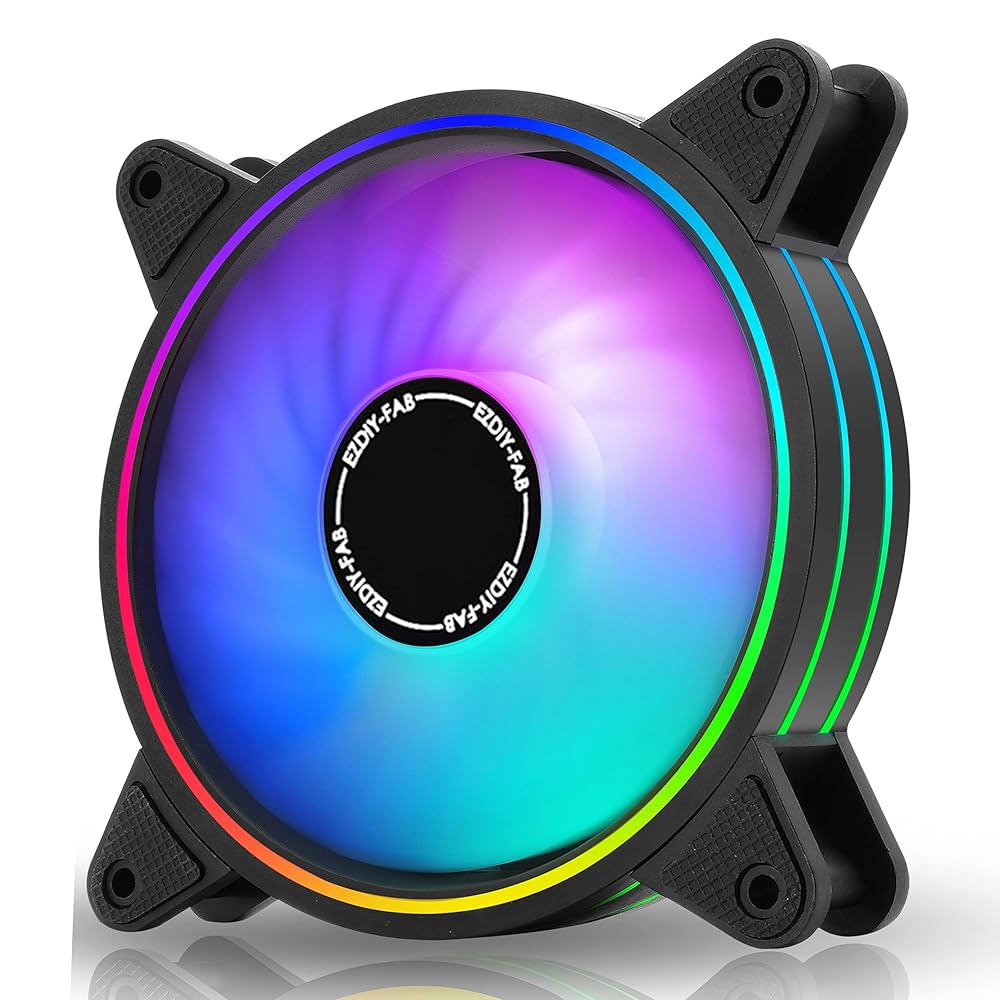EZDIY-FAB 120mm RGB PCケースファン 6本1セット Amazon | EZDIY-FAB 120mm RGB PCケースファン RGB対応 静音