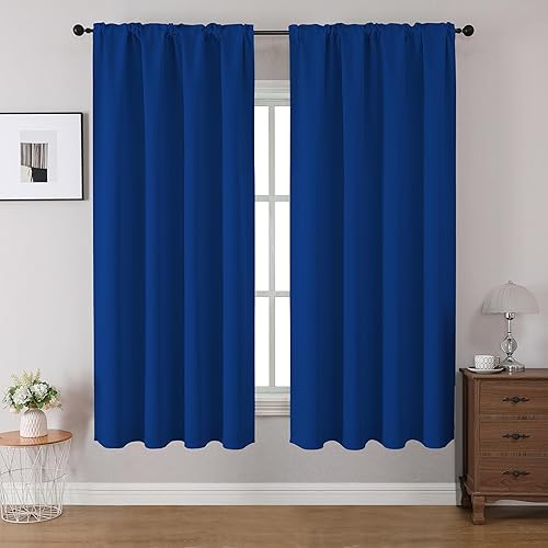 Miniatura 49 de CUCRAF Cortinas opacas de 84 pulgadas de largo, juego de 2 paneles para dormitorio, cortina con bolsillo para barra negro que oscurece la habitación