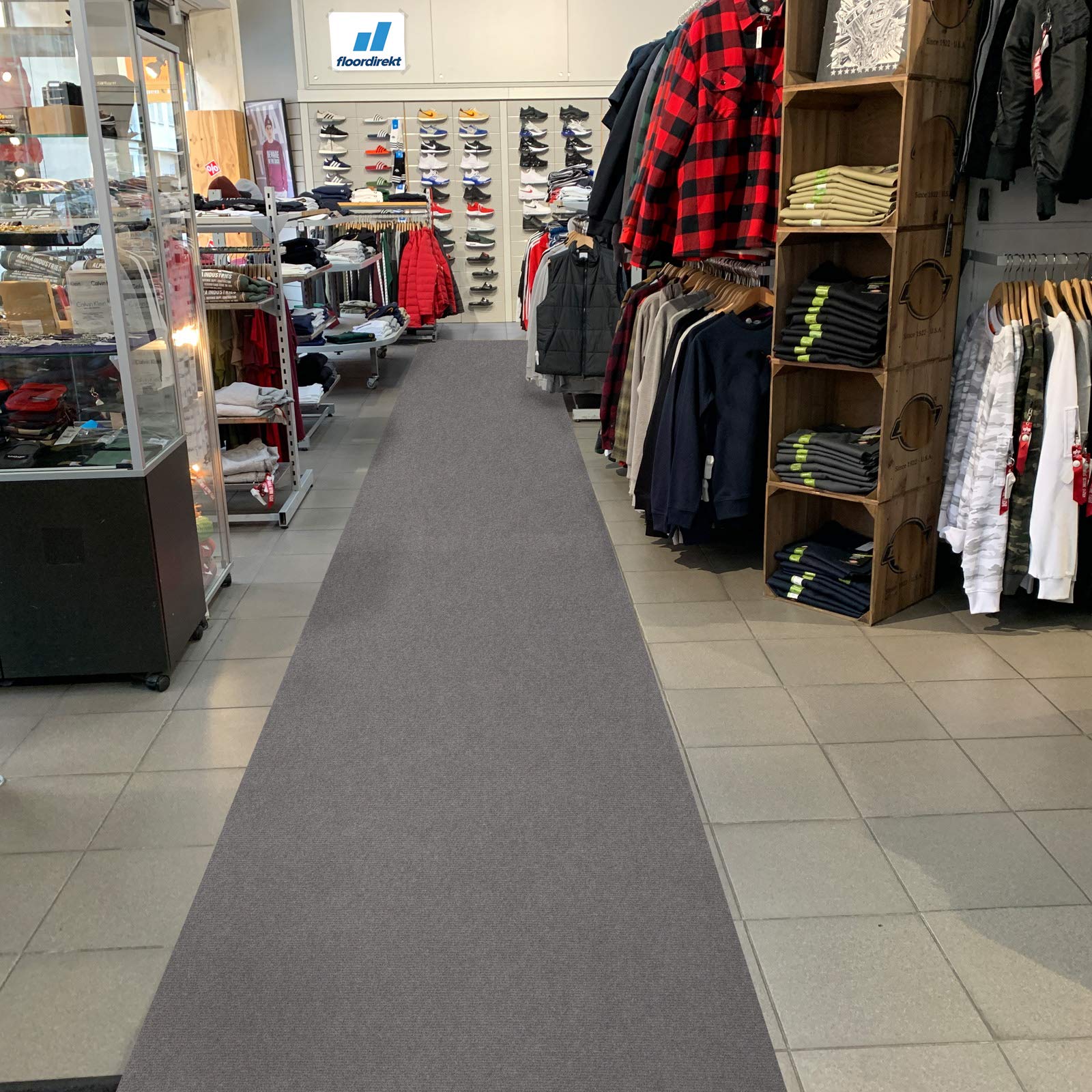 Floordirekt Messeteppich Sintra | Idealer Läufer Bodenbelag für Messe, Hochzeit & Events | Eventteppich in vielen Farben & Größen (200 x 600 cm, Grau 0906)