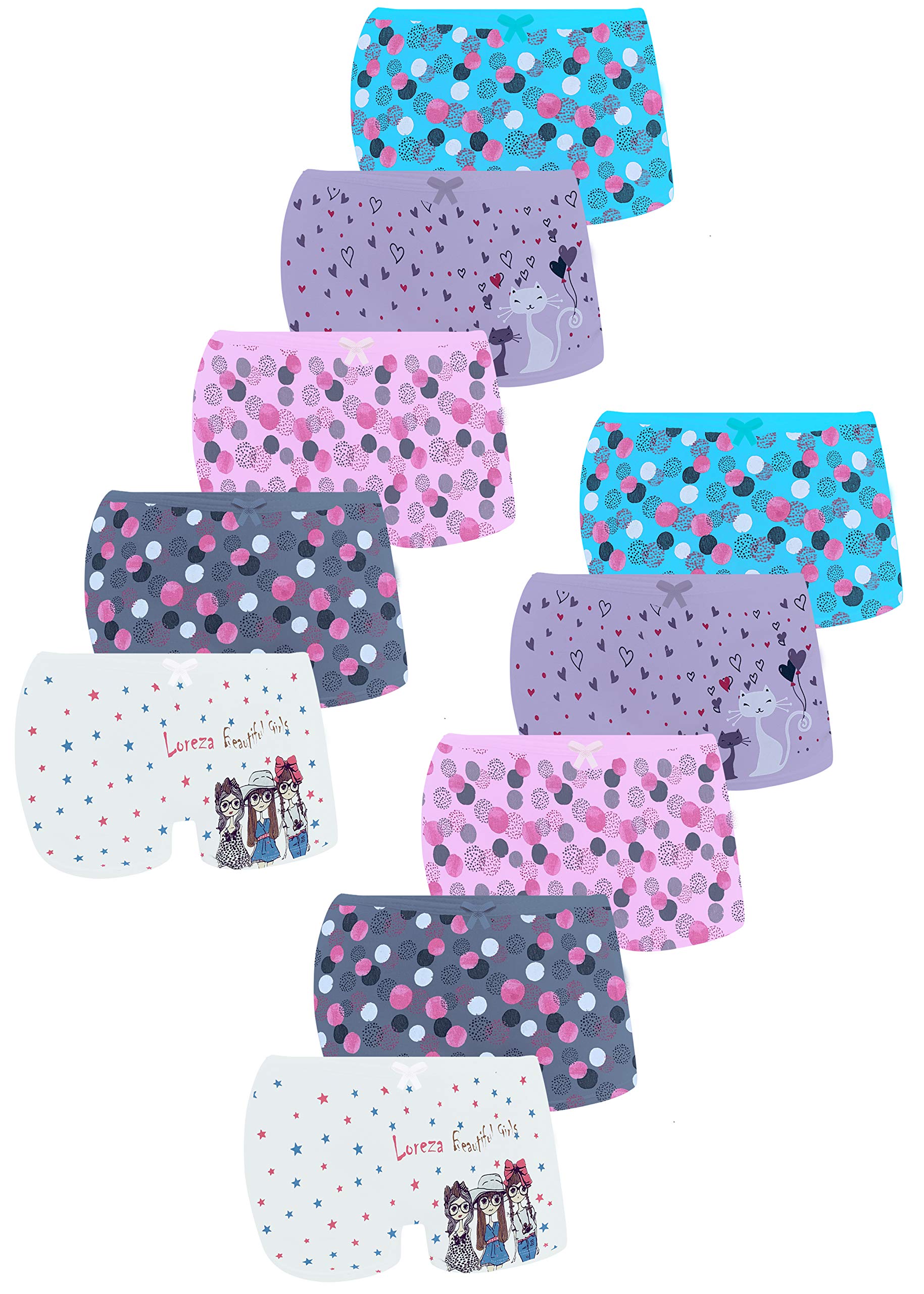 10 Girls Cotton Panties Hipster Briefs Pantys Underwear Kids 2-15 Years