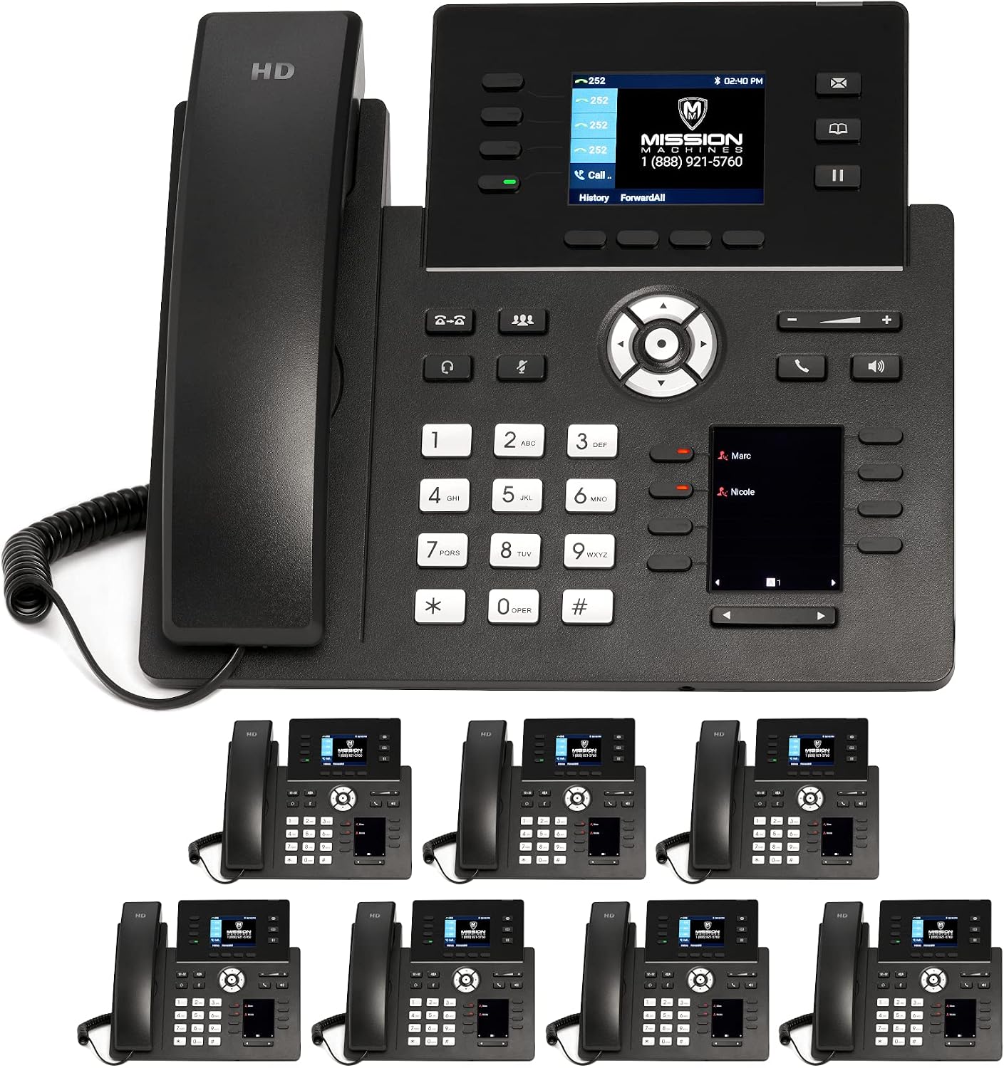 Z-Cloud Phone System by Mission Machines: Premium Pack - Auto Attendant/Voicemail, Cell & Remote Phone Extensions, Call Recording & Mission Machines Phone Service for 3 Months (8 Phone Bundle)