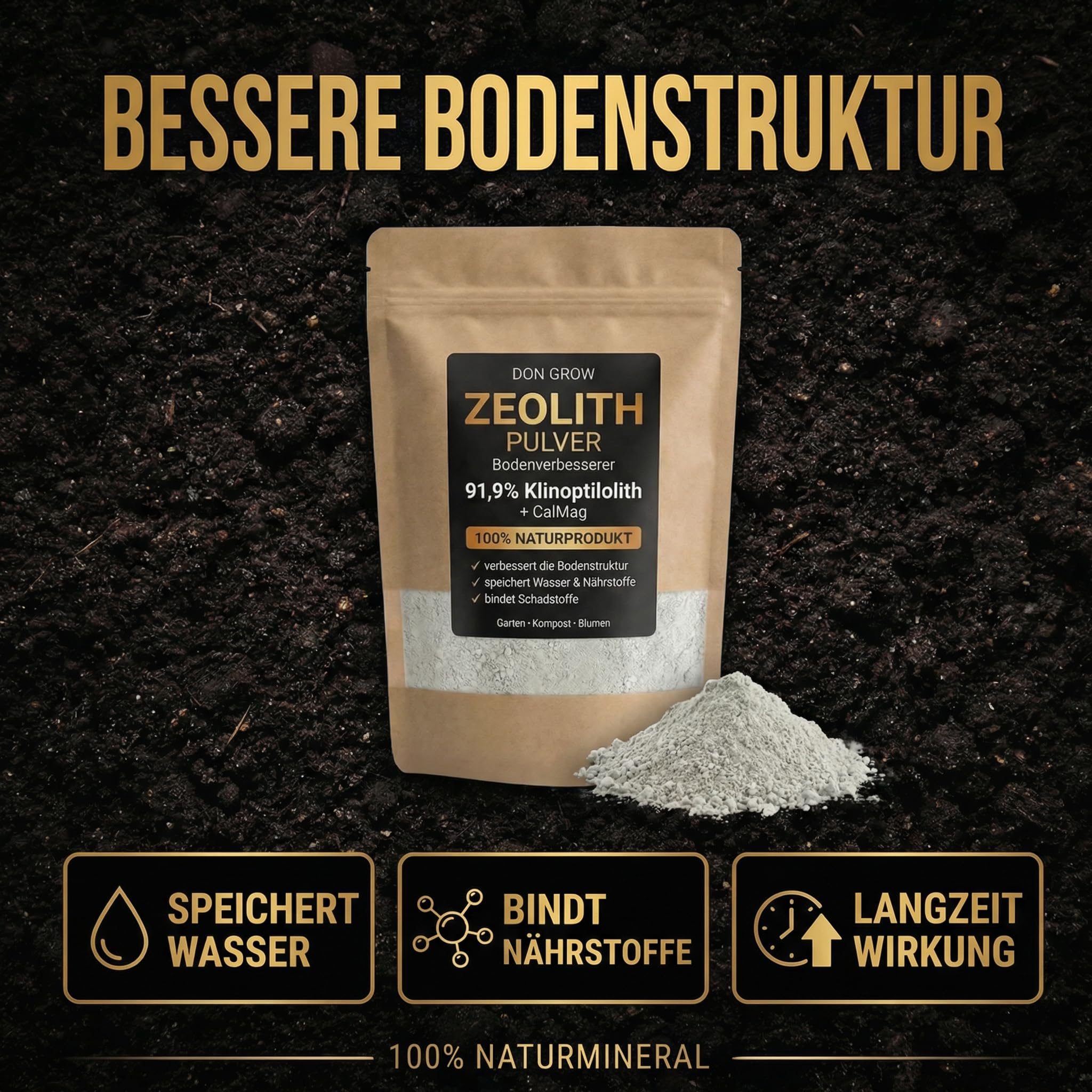 Bodenaktivator für Tomaten & Gemüse – Guano Pulver + Zeolith Pulver als Bodenverbesserer und Nährstoffspeicher für Garten & Hochbeet – 4,5 Kg – HOMEKING