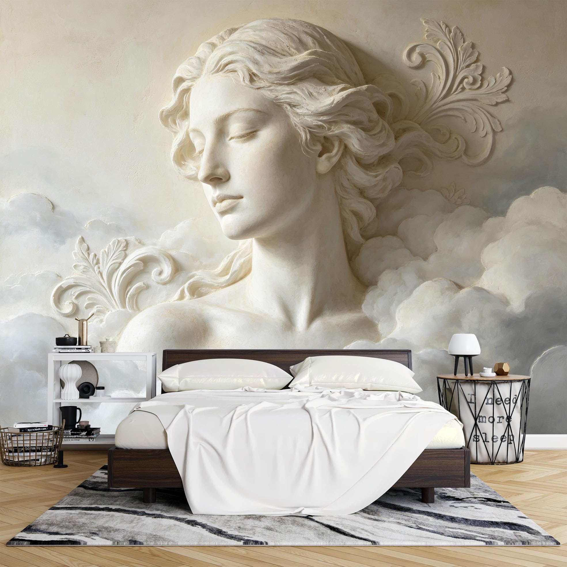 Fototapeten Klassische Göttinnenskulptur Wandbild Foto Tapete Nicht Gewebte 250 x 180 cm 3D Tapete Moderne Wandkunst für Wohnzimmer Schlafzimmer Heimdekoration Hintergrund