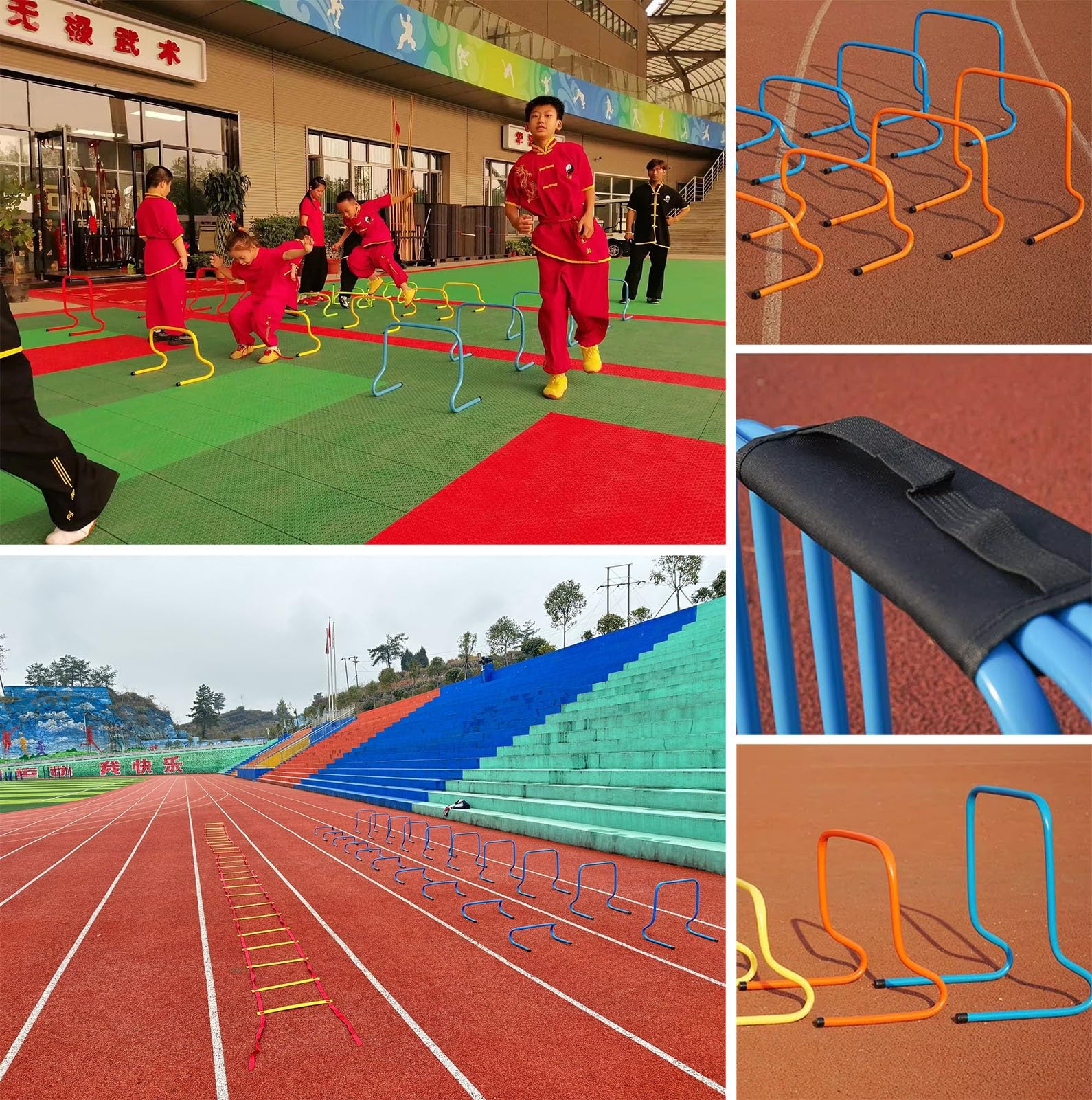 5 Pcs Soccer Training Hurdles Set 6in, 9in, 12in, 15.7in, 20in, Portable Speed Agility Hurdles for Athlete/Coach/Kid, Sports Trainer Bar Kit(Orange,50cm(20