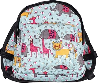 Mochila para mascotas con correa de arnés, práctica mochila para perros Mochila portátil para mascotas para cachorros(Animal azul (con tirador), L)