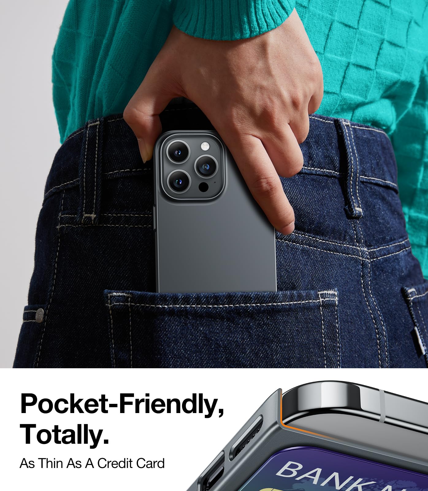 TORRAS Slim Fit Designed for iPhone 15 Pro Max Case 6.7 inch, Ultra-Thin 15 Pro Max Case 2023, Lightweight Hard PC Cover Phone Cases for iPhone 15 ProMax Case Gray, OriginFit