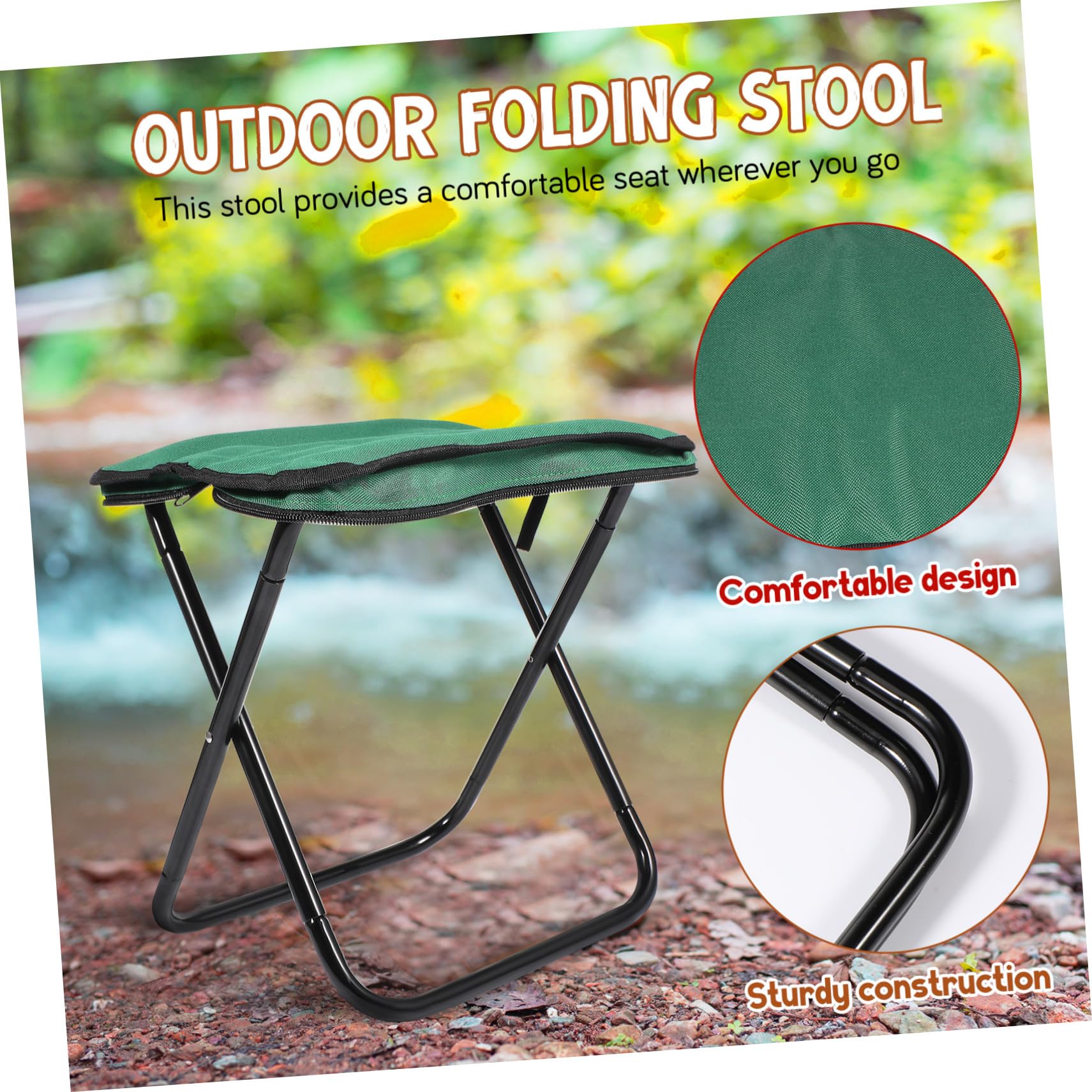 Toddmomy Sgabello Pieghevole da Campeggio Leggero in Alluminio Sedia Portatile Ergonomica per Pesca Giardinaggio Picnic e Outdoor e Facile da Trasportare