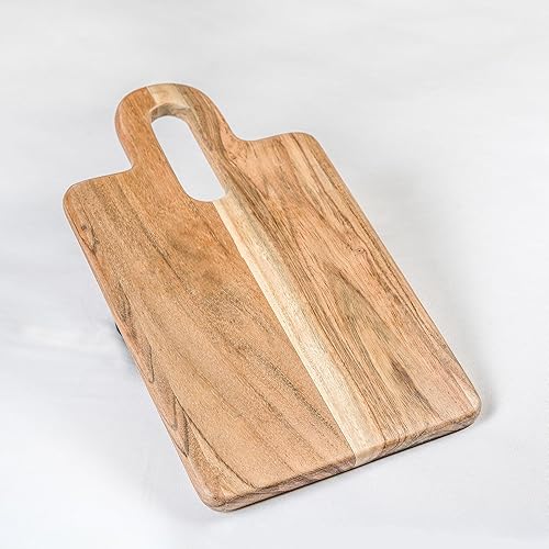 Miniatura 7 de The Fine Living Co. Wood Serveware Board, Charcuterie Boards Gift Set, Acacia Board for Serving Meat, Cake, Pizza, Non-slip Board, 0.6" Thick & Food