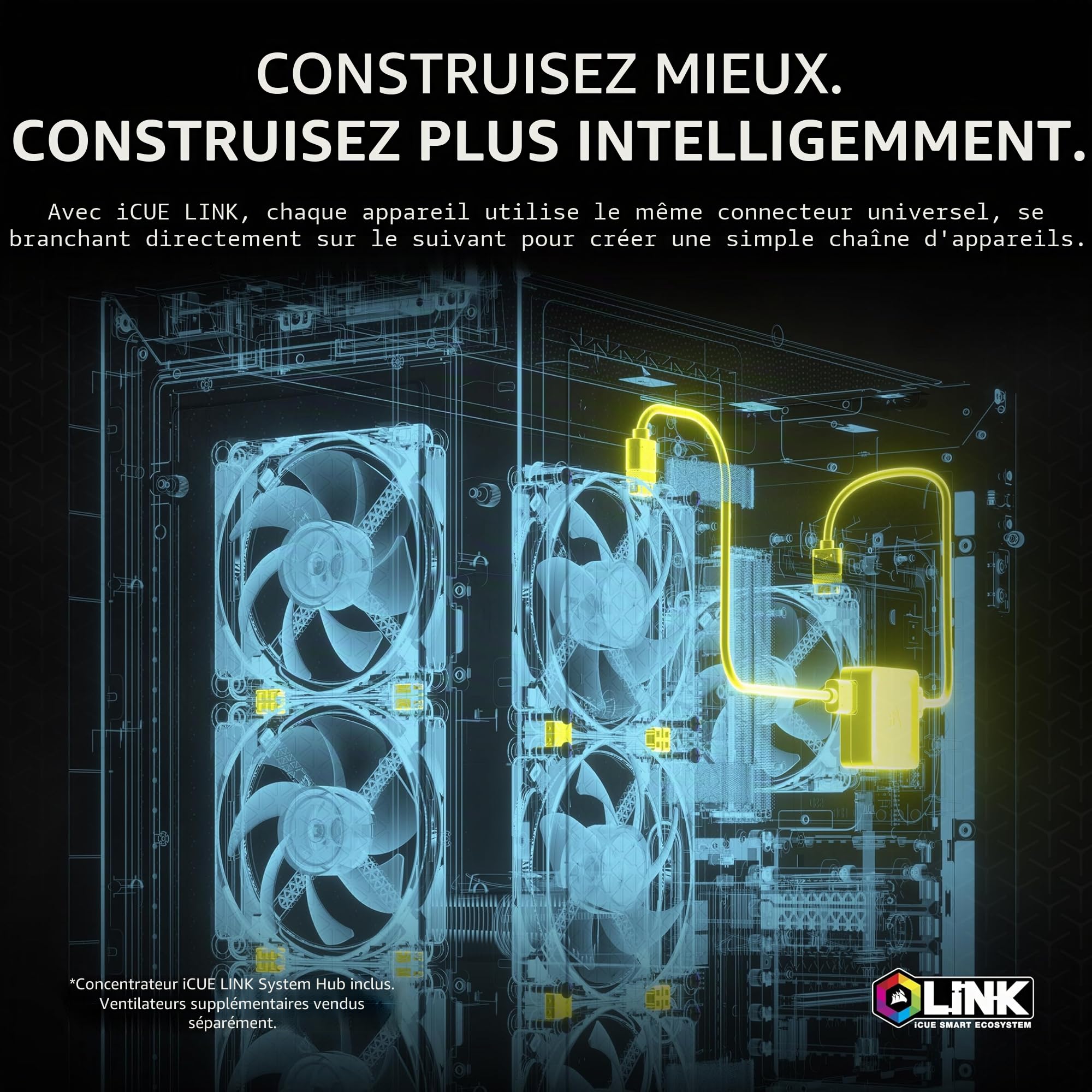 CORSAIR iCUE Link Titan 240 RX RGB Refroidisseur Liquide pour CPU – 240mm AIO – 2X RX120 Ventilateurs RGB Inclus – Convient à Intel LGA 1851/1700, AMD AM5/AM4 – Hub du Système iCUE Link Inclus – Noir
