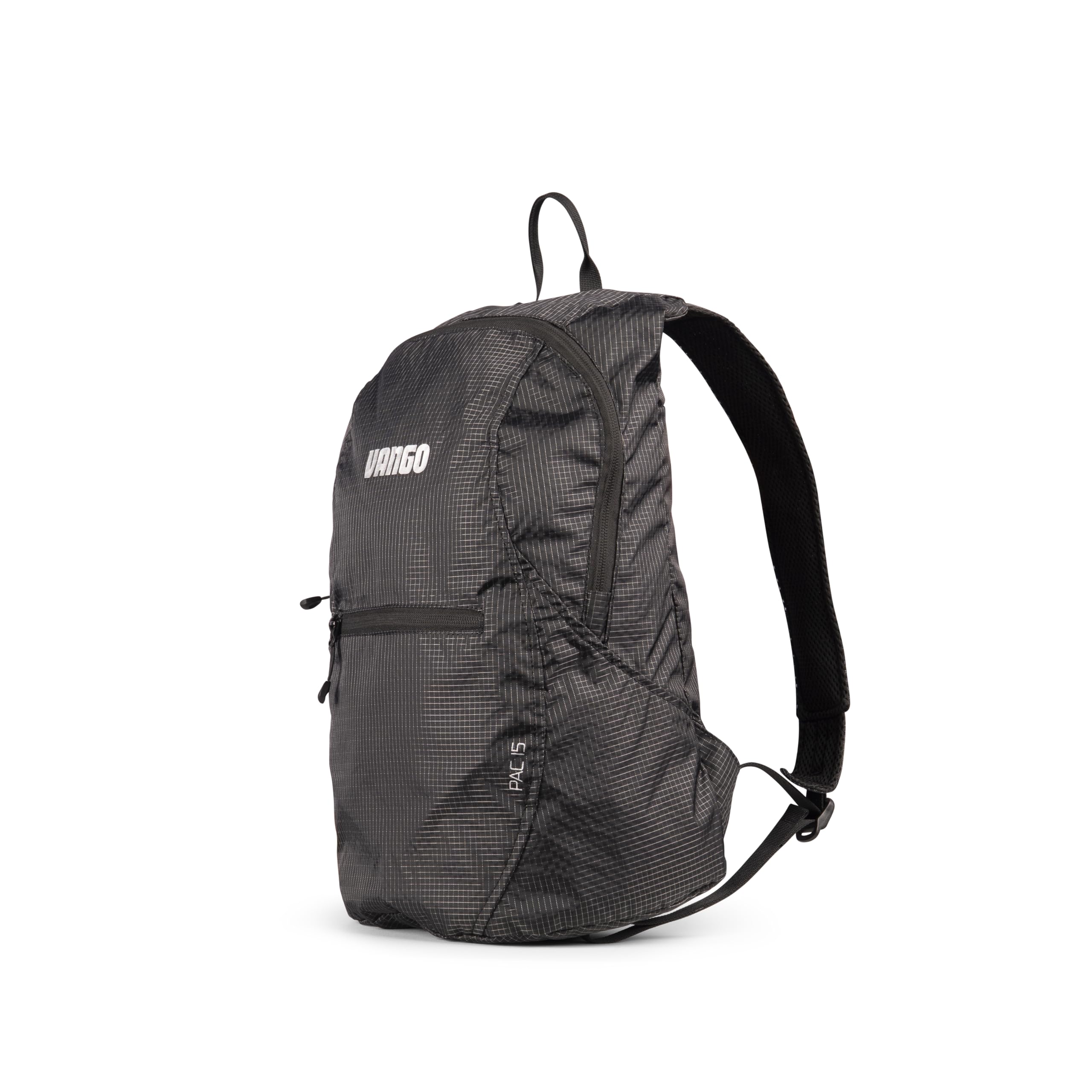 Vango Pac 15L Packable Backpack – Ultralight Folding Daypack for Hiking, Camping, Travel & Backpacking, Compact Ripstop Rucksack with AirMesh Straps (Black)
