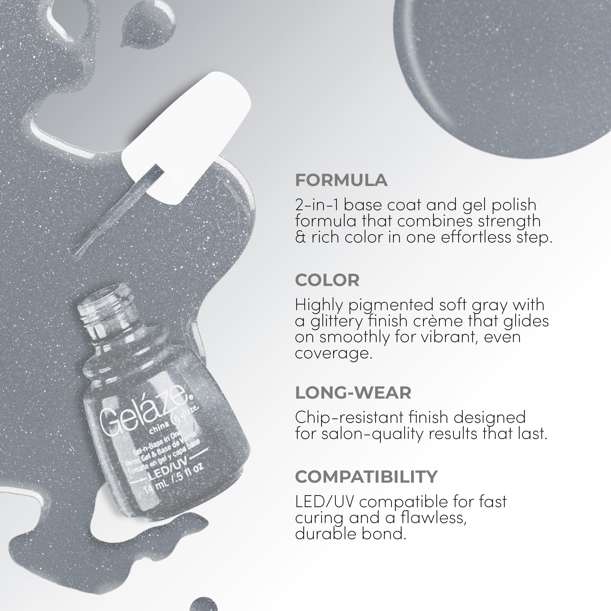 Amazon.com : China Glaze Gelaze Gel-N-Base in One, Fairy Dust 2-in