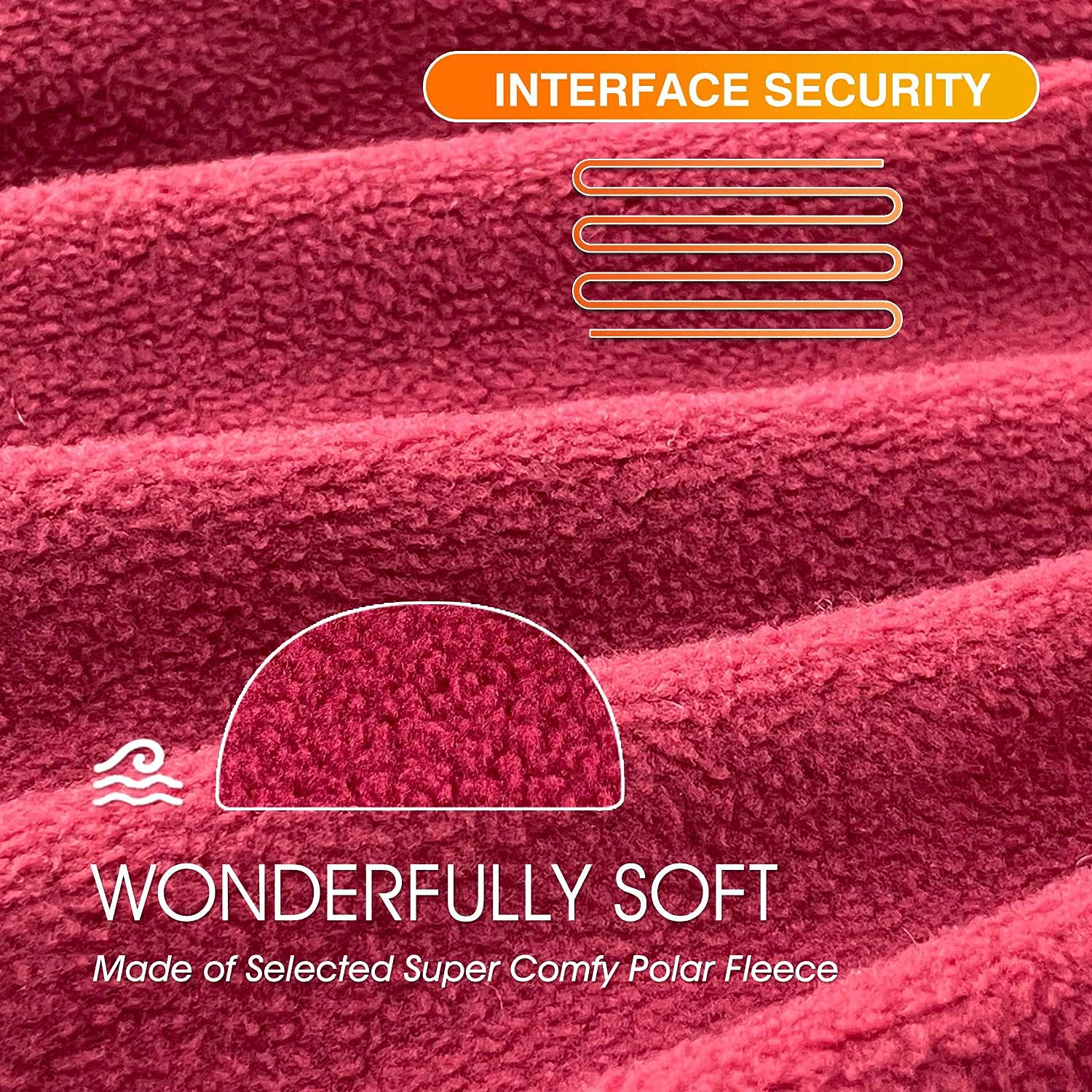 McJaw Electric Heated Blanket Full Heating Throw for Whole Body Warming & Extra Large Size,4 Heating Levels and 10 Hours Auto-Off with Overheating Protection - Red (Full:77"x84")