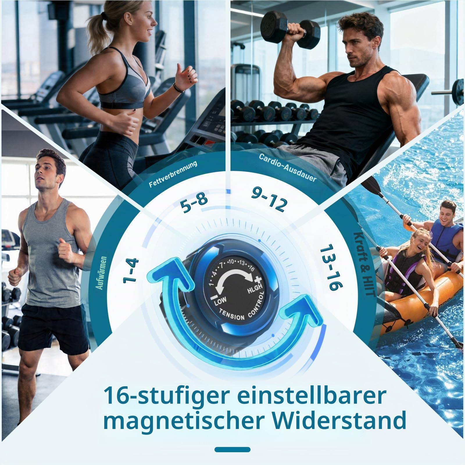 YONISEE Crosstrainer für Zuhause, Leiser Ellipsentrainer mit 16-stufigem Magnetwiderstand, LCD-Display und Bluetooth‑App‑Kompatibilität, Ganzkörper-Fitnessgerät für Heimtraining, Bis 130 kg