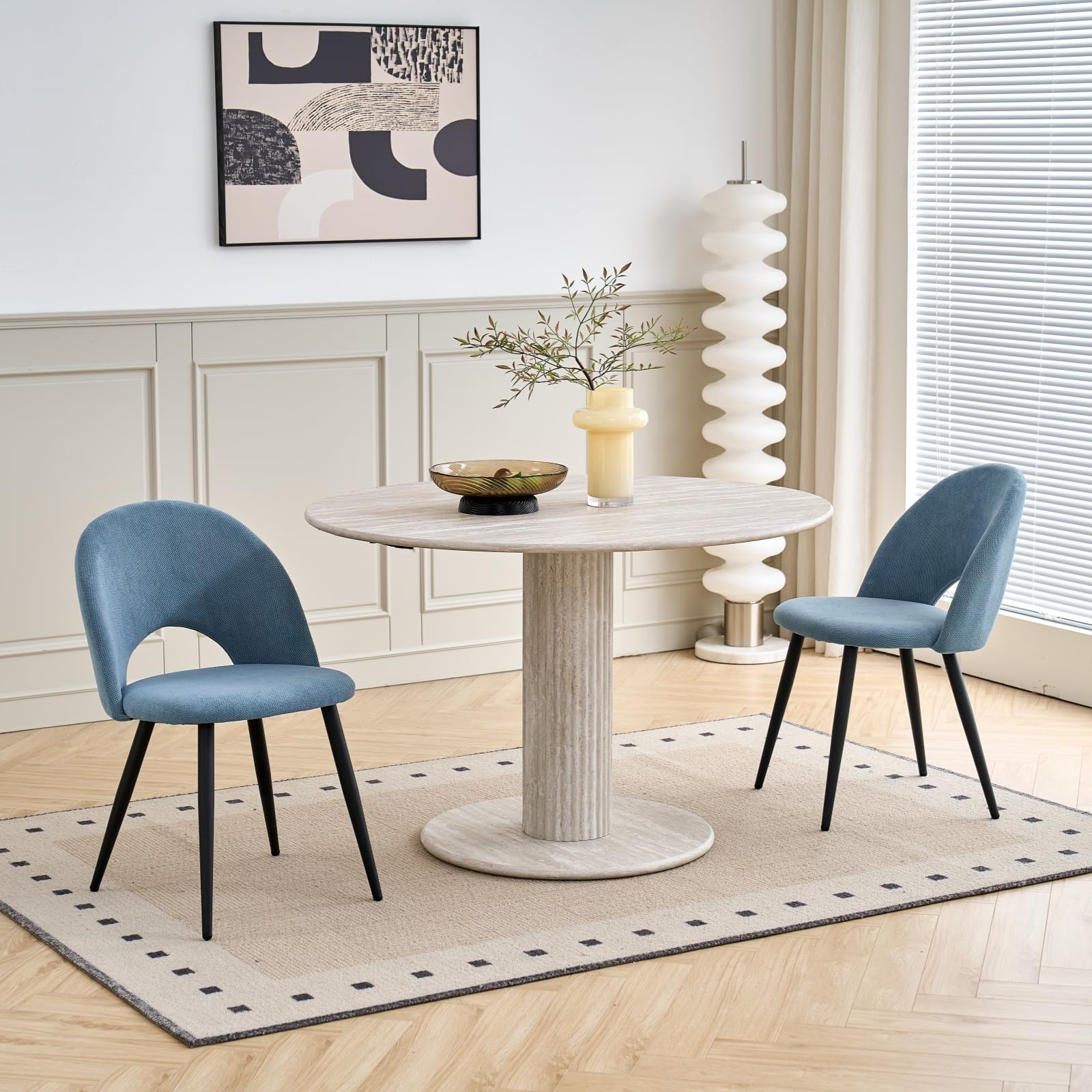 Tavolo da Pranzo da 115 cm, Tavolo da Cucina Rotondo Moderno e Minimalista, Adatto a Cucine e Sale da Pranzo - GDS
