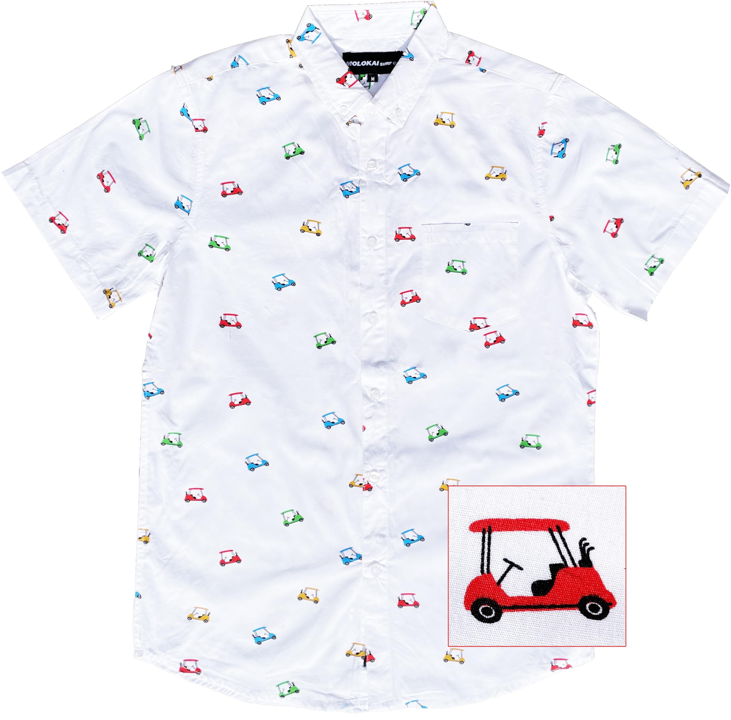 Molokai Surf Button Down Slim Fit Hawaiian Short Sleeve Shirts