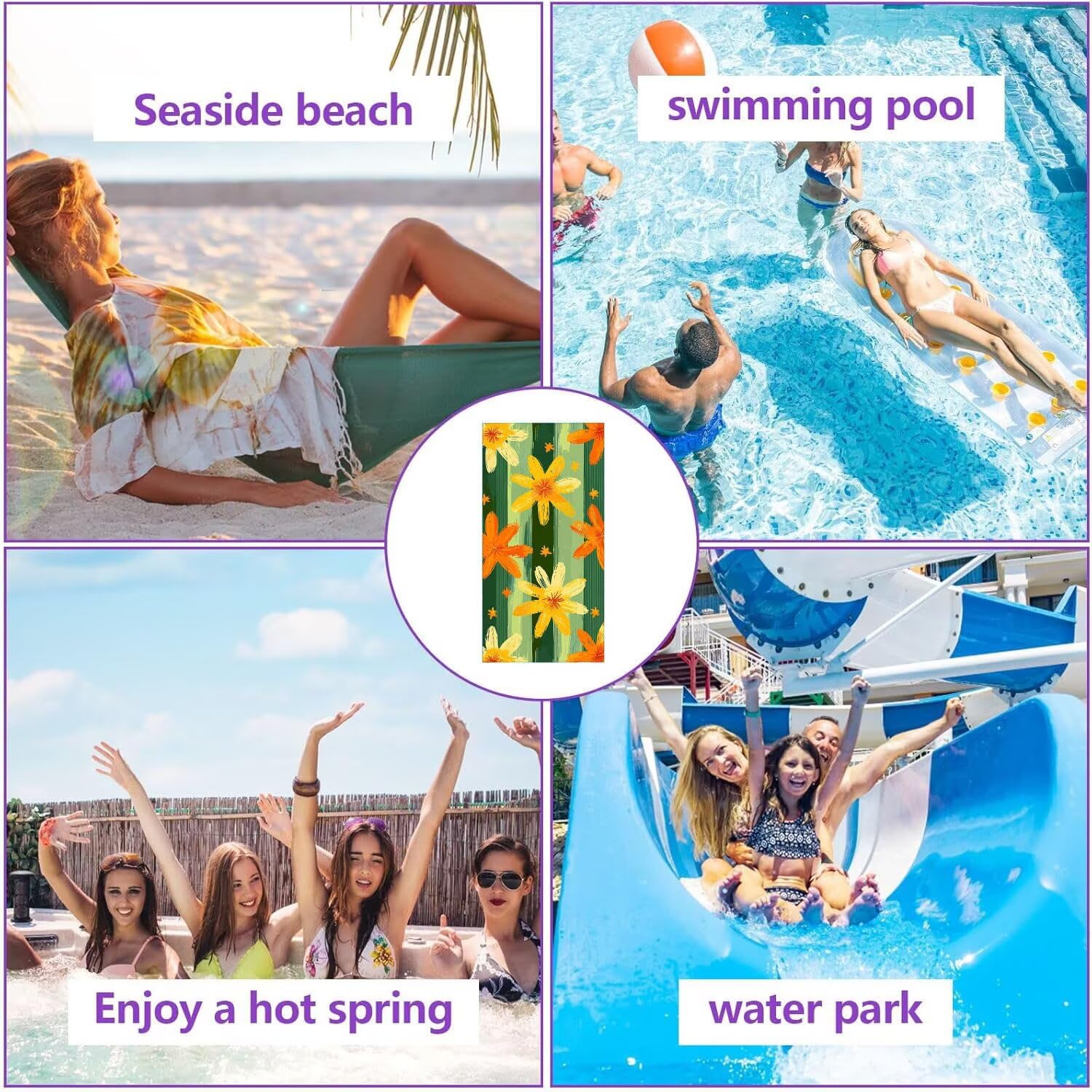 Ręcznik plażowy xxl 2 opakowania Duży ręcznik plażowy z mikrofibry 80 x 160 cm odporny na piasek, szybkoschnący, bardzo chłonny ręcznik kąpielowy, letni prezent dla kobiet (gwiazdy) B-992