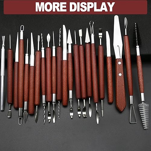 Miniatura 7 de LINPHCEY 22-Piece Clay Sculpting Tools Set Perfect for Polymer Air Dry Modeling Clay Beginners & Professionals Ideal for DIY Pottery & Ceramics