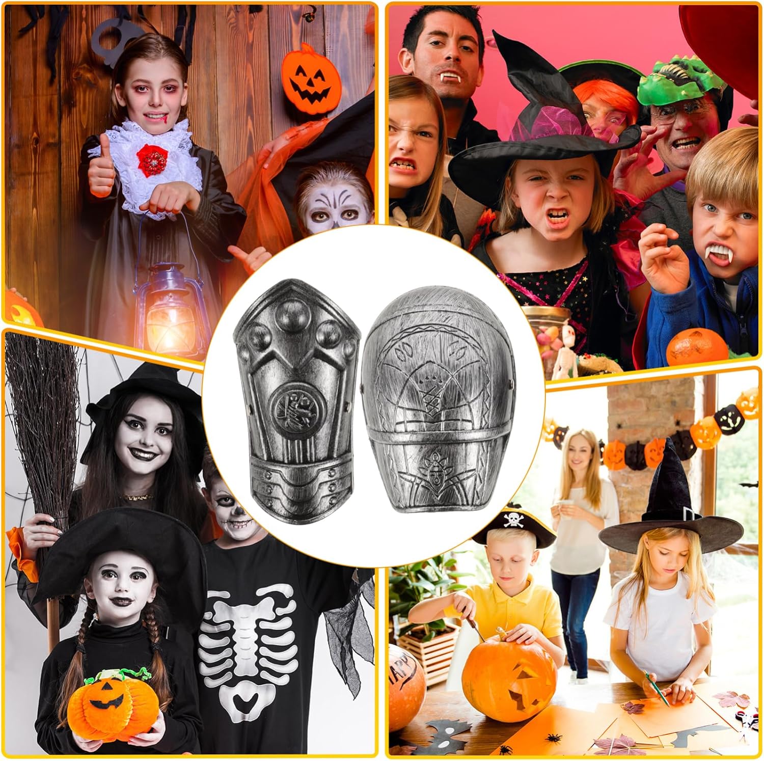 Children's Cosplay Shoulder Armor Toy Armour for Boys 1 Set Roman Costume Shoulder Pad Arm Plate Guard Silver - Image 5