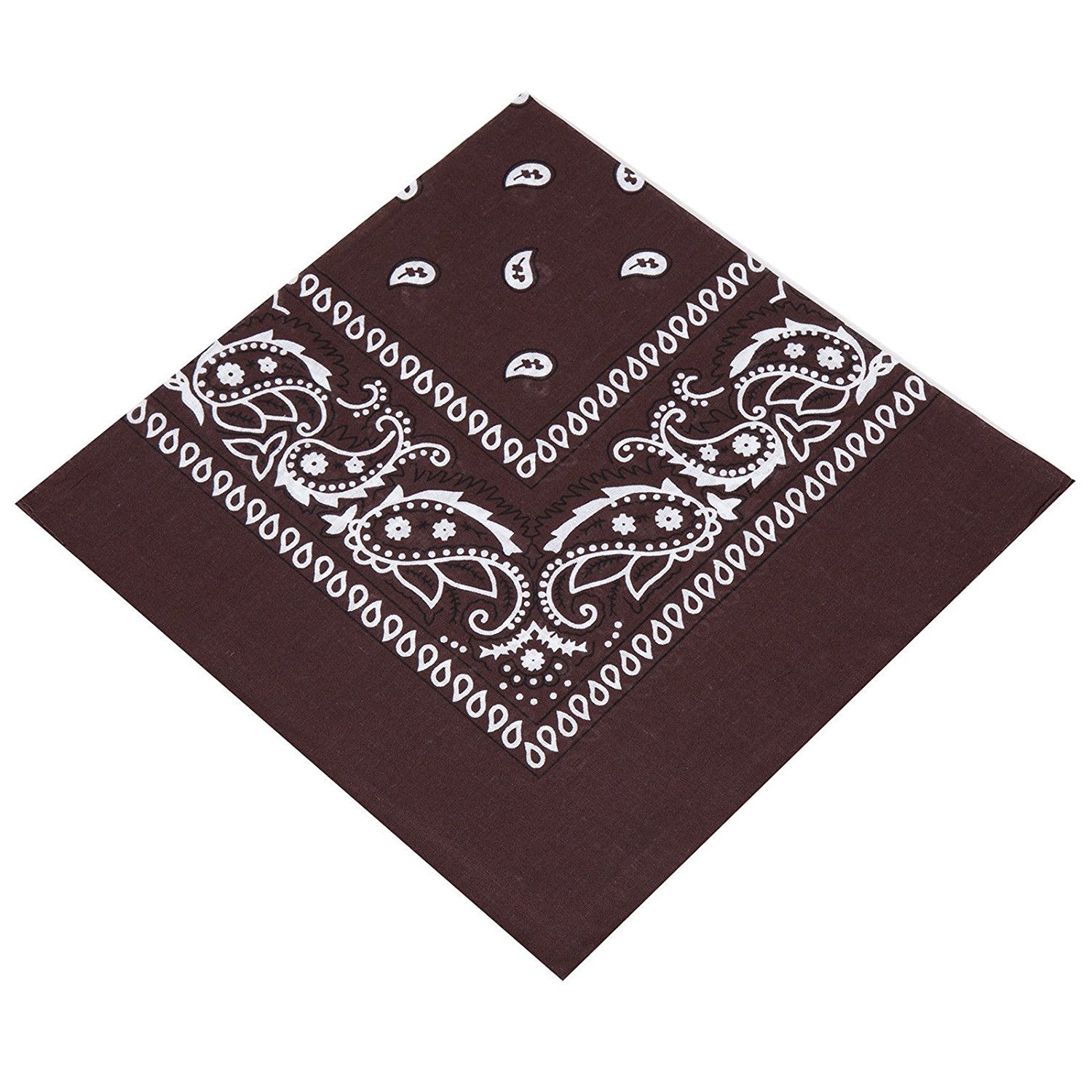 Buckingham Boutique Unisex Brown Choice Of 19 Colours Of Paisley Bandanas/Neckerchief/Hankerchief - Suitable For Men, Women & Children (Brown)