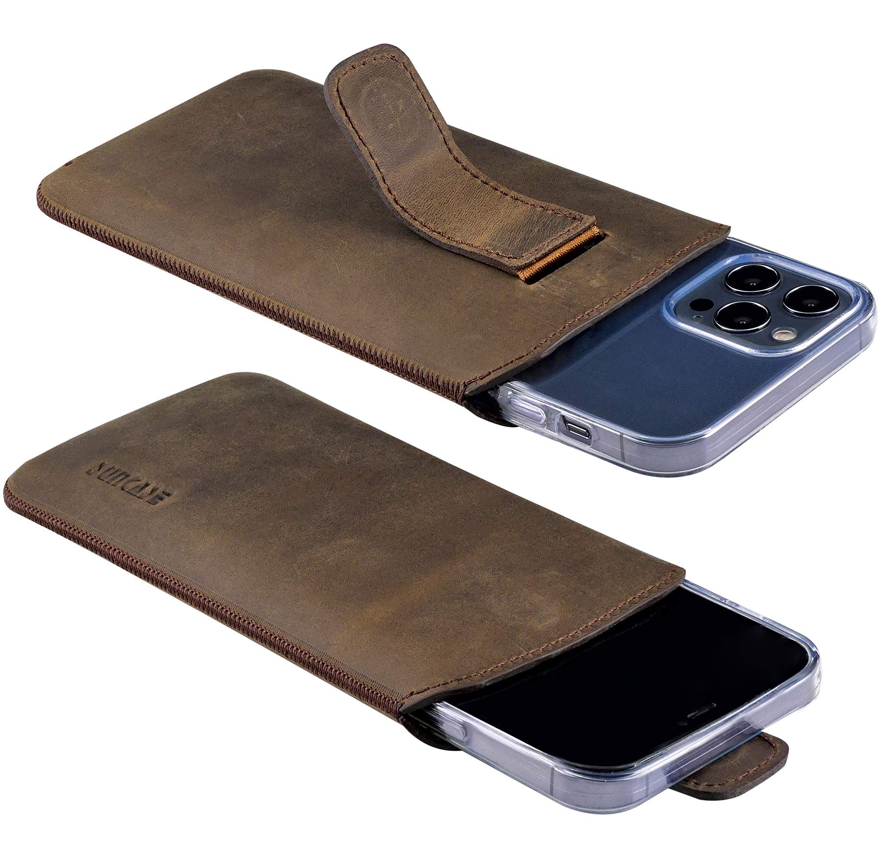 Custodia Suncase IPhone 13 Pro Max - Portacellulare In Vera Pelle Con Linguetta Estrazione 1008900