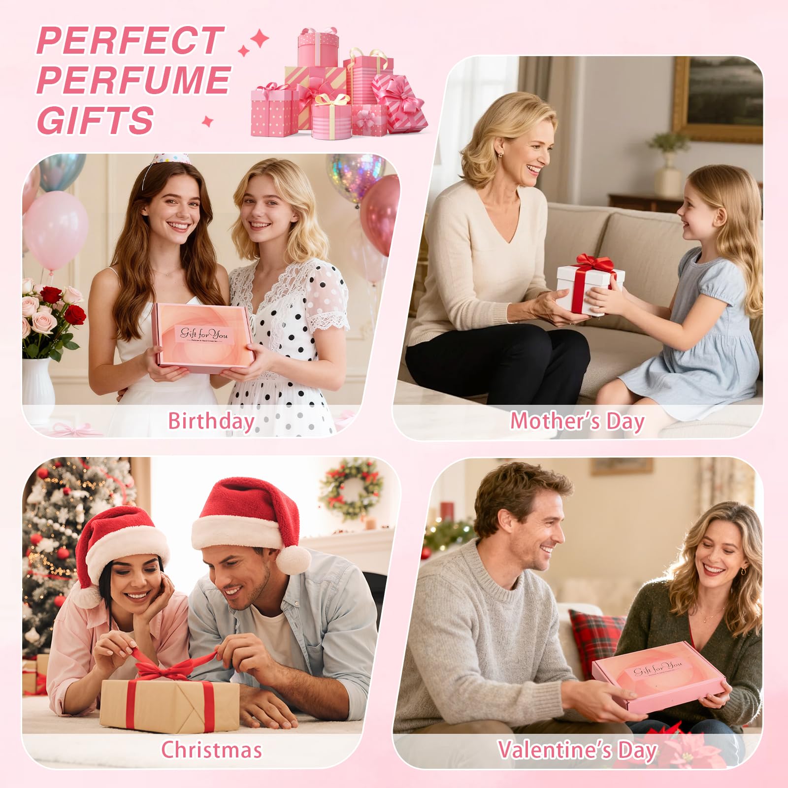 Profumo di alta qualità per donne, 6x35 ml mini profumo da donna + 6 crema per le mani set, Eau de Parfum da donna, con dolce profumo di fiori e frutta, regalo per compleanno, San Valentino