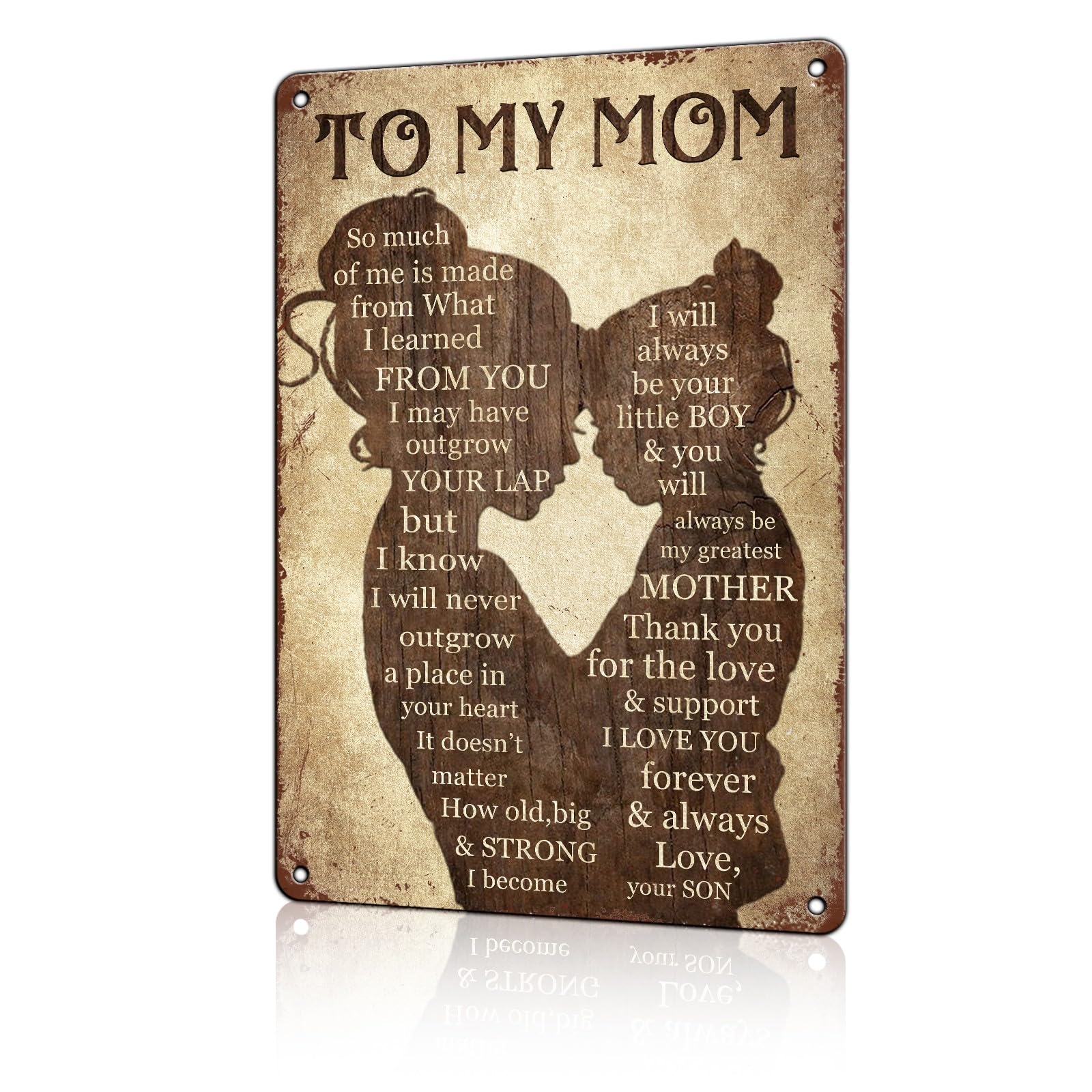 Anceky Funny Wall Decor To My Mom Vintage Metal Signs Tin Sign for Home Outdoor Wall Decor 12×16 Inch