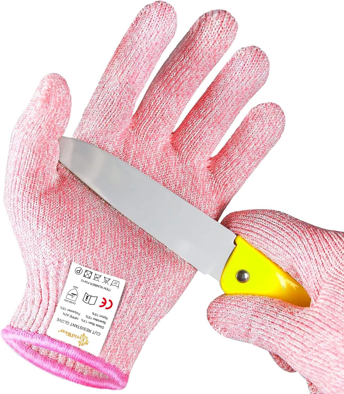 Evridwear Cut Resistant Gloves for Kids 7-9 Years, Level 5 Protection Cutting Gloves Food Grade for Cooking, Whittling, Wood Carving, Gardening and DIY