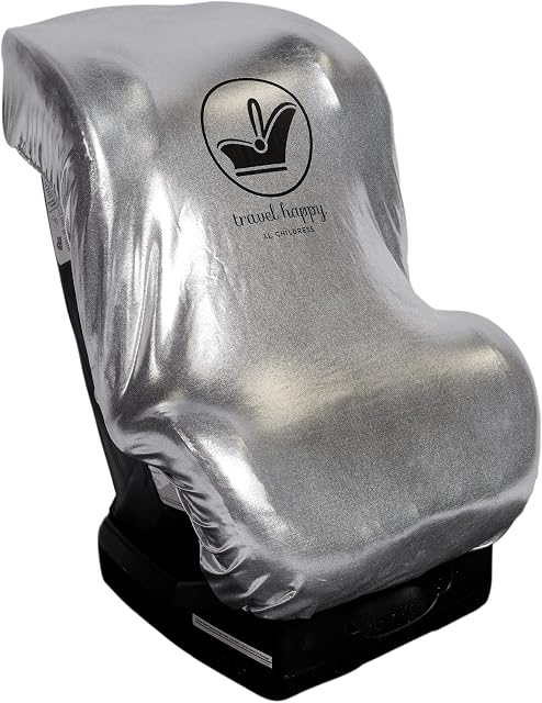 J.L. Childress Cool 'N Cover Car Seat Heat Shield & Sun Shade - Reflective Cover Keeps Car Seat Materials Cool - Soft, Stretchy, Durable Car Seat Cover - Blocks UV Rays