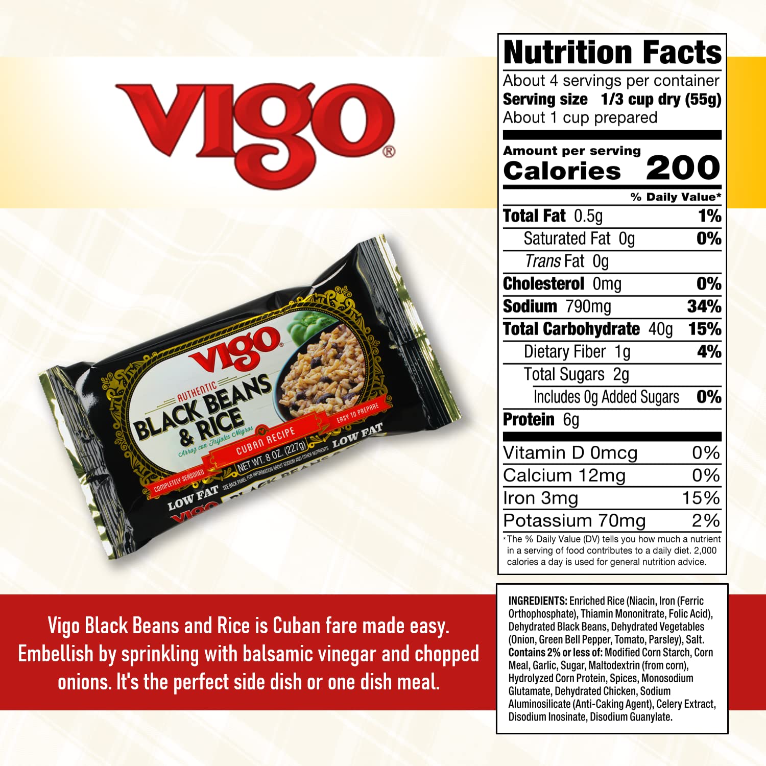 Vigo Rice Mix and Black Bean, 8oz (Pack of 1)