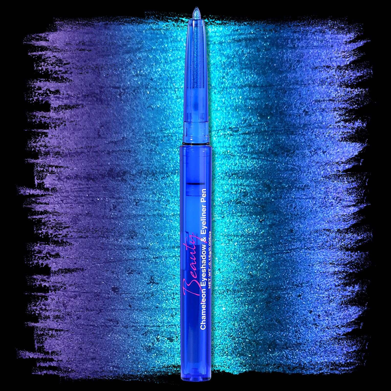 SUSIKEKI Chameleon Metallic Eyeshadow & Eyeliner Gel Pencil – Multichrome Shifting Colors Glitter Eye Makeup, Waterproof Long-Lasting Smudge-Proof Duochrome Pencil (Electric Blue to Royal Purple) 01